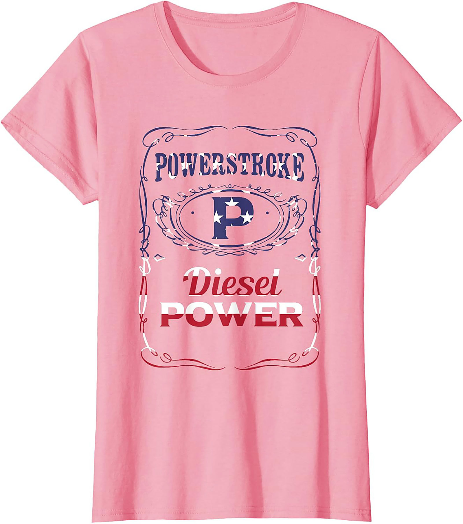 Powerstroke Diesel Graphic Tee - American Flag Truck Power Shirt