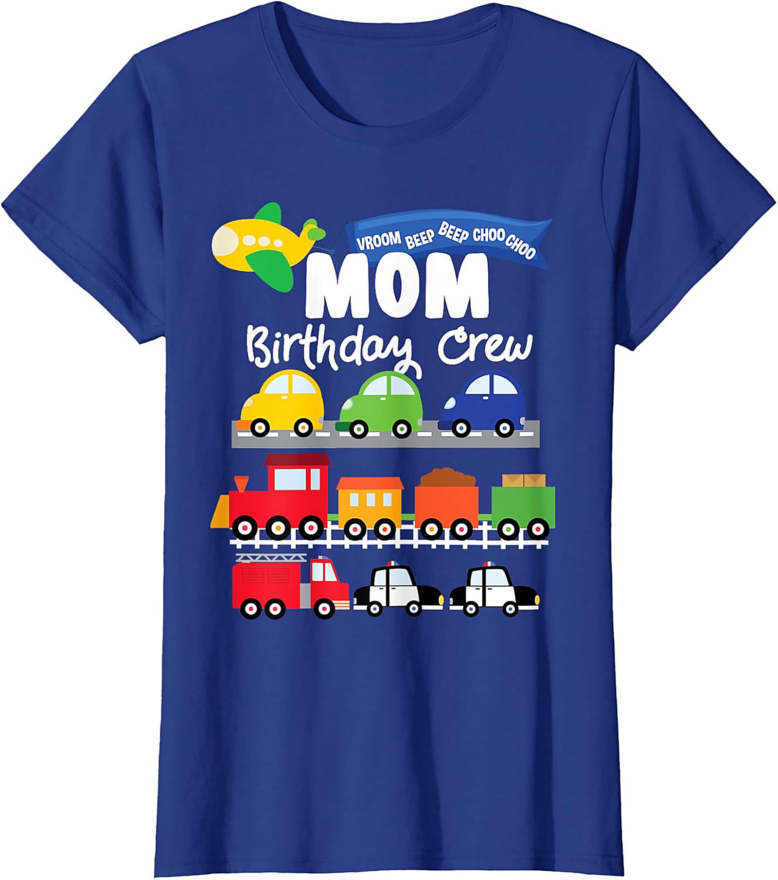 Mom Birthday Crew Graphic Tee – Transportation Vehicles Theme Party Shirt