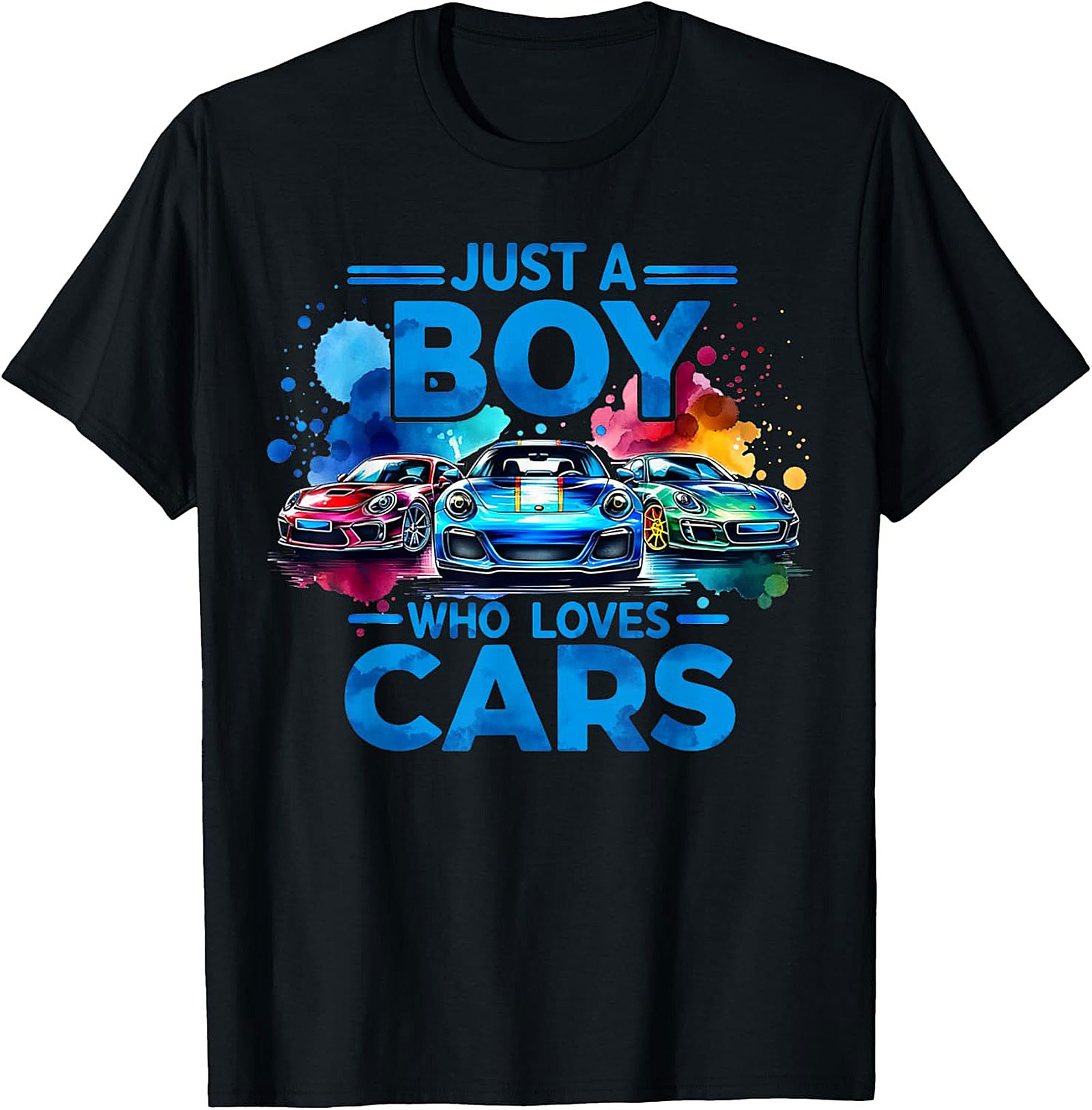 Just A Boy Who Loves Cars T-Shirt Car Lover Graphic Tee