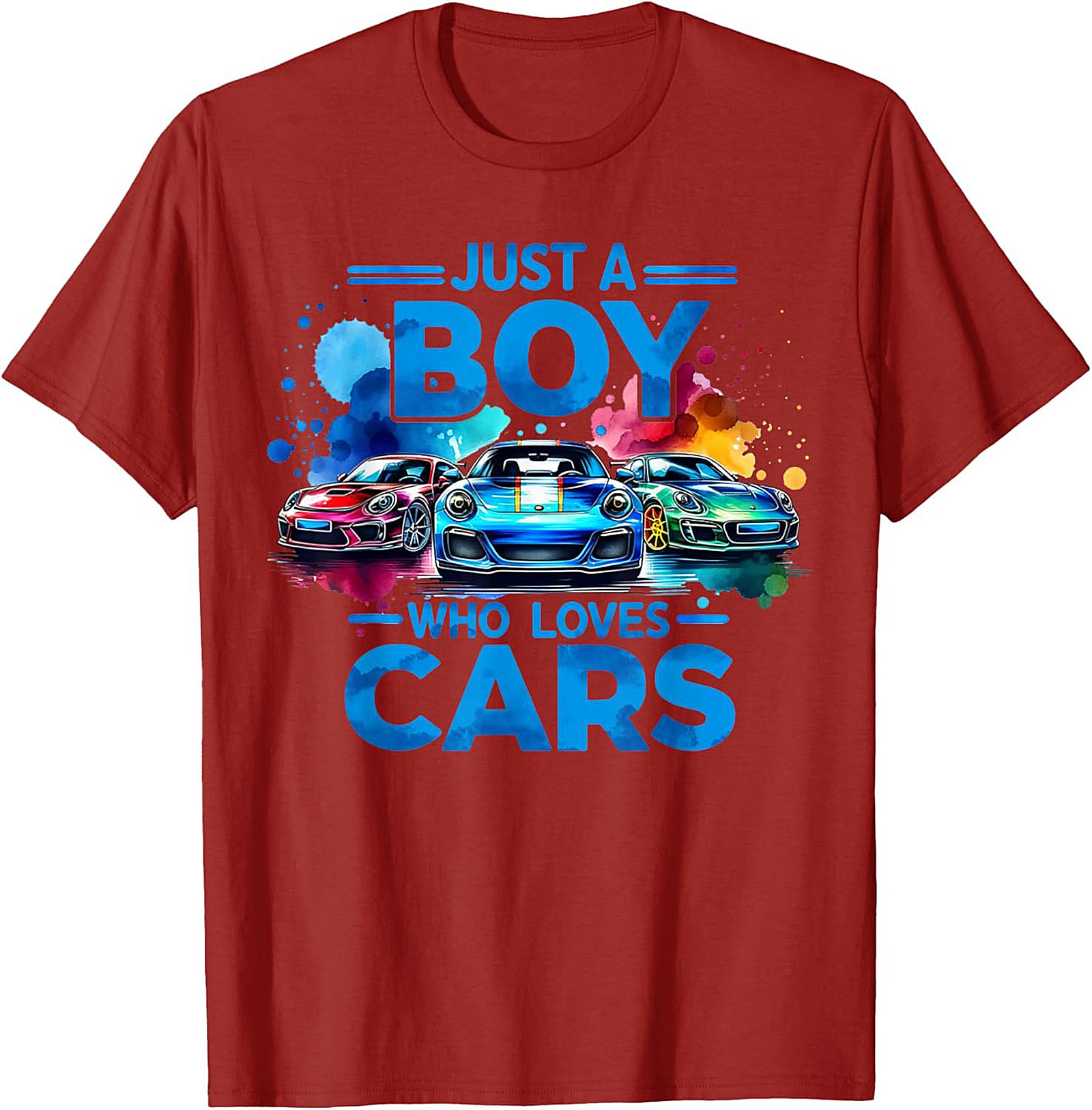 Just A Boy Who Loves Cars T-Shirt Car Lover Graphic Tee