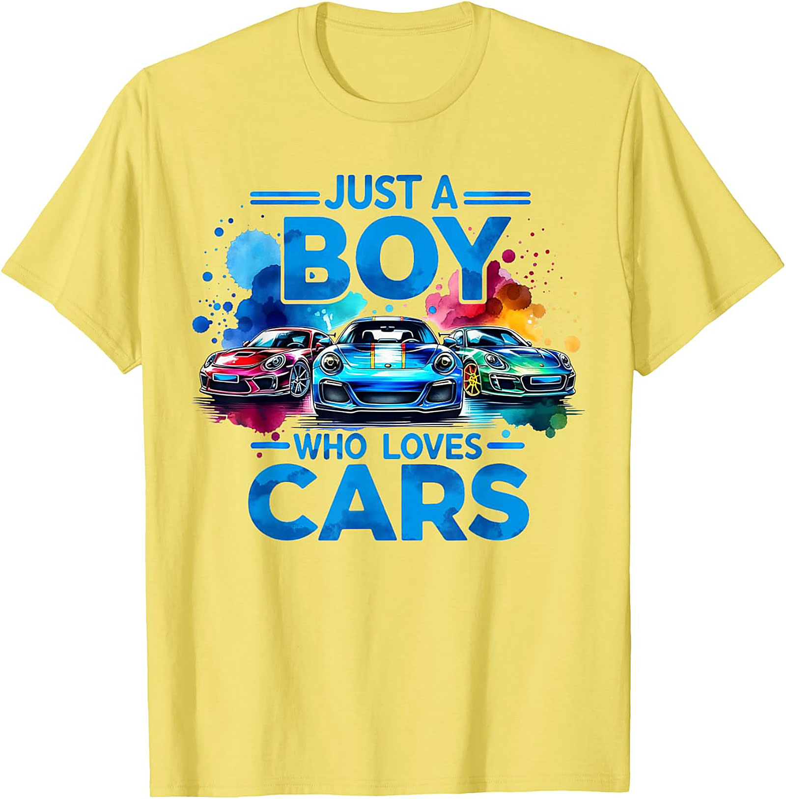 Just A Boy Who Loves Cars T-Shirt Car Lover Graphic Tee