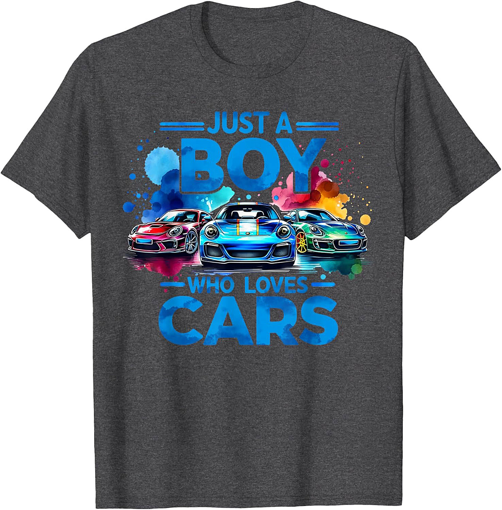 Just A Boy Who Loves Cars T-Shirt Car Lover Graphic Tee