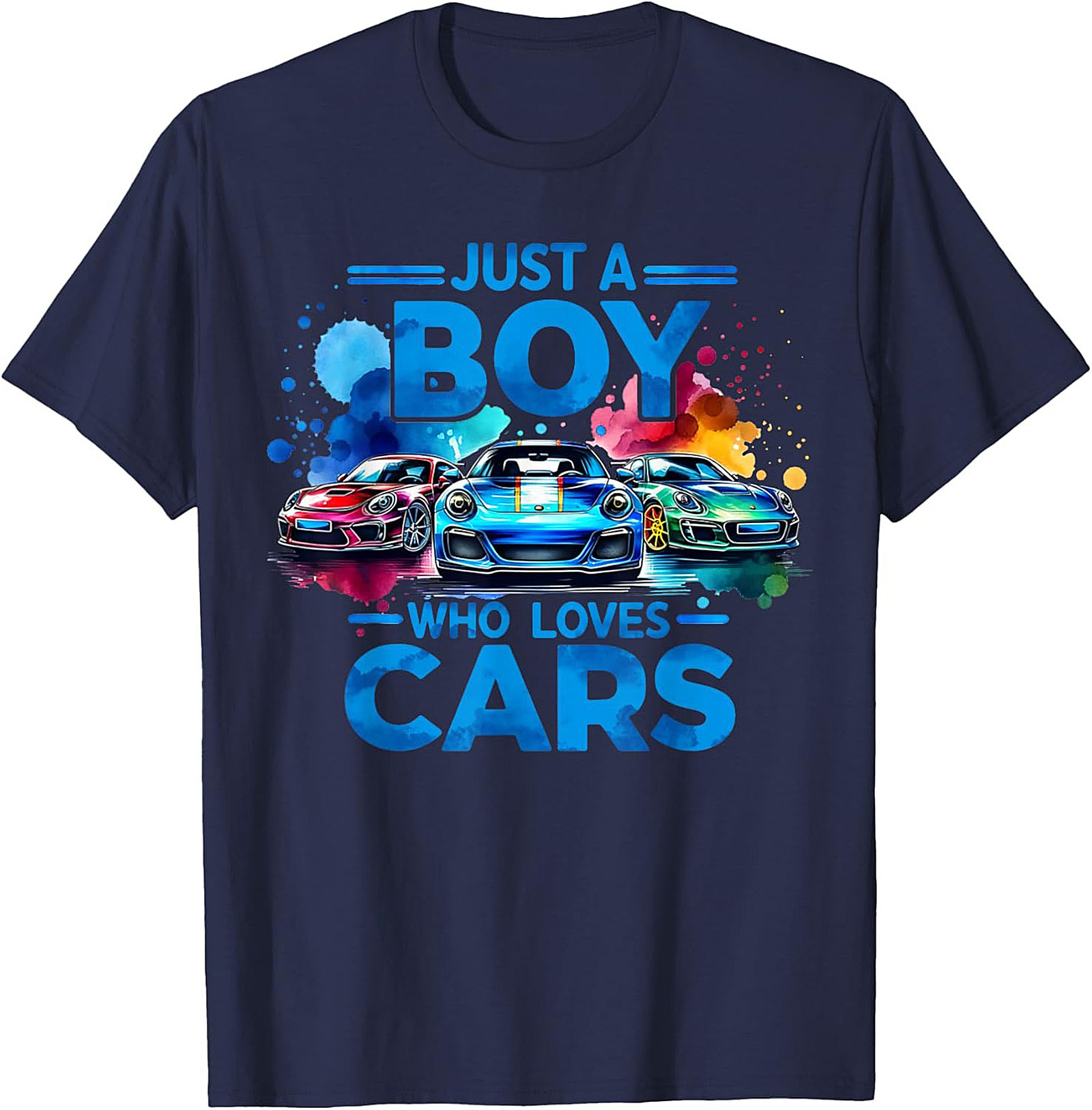 Just A Boy Who Loves Cars T-Shirt Car Lover Graphic Tee