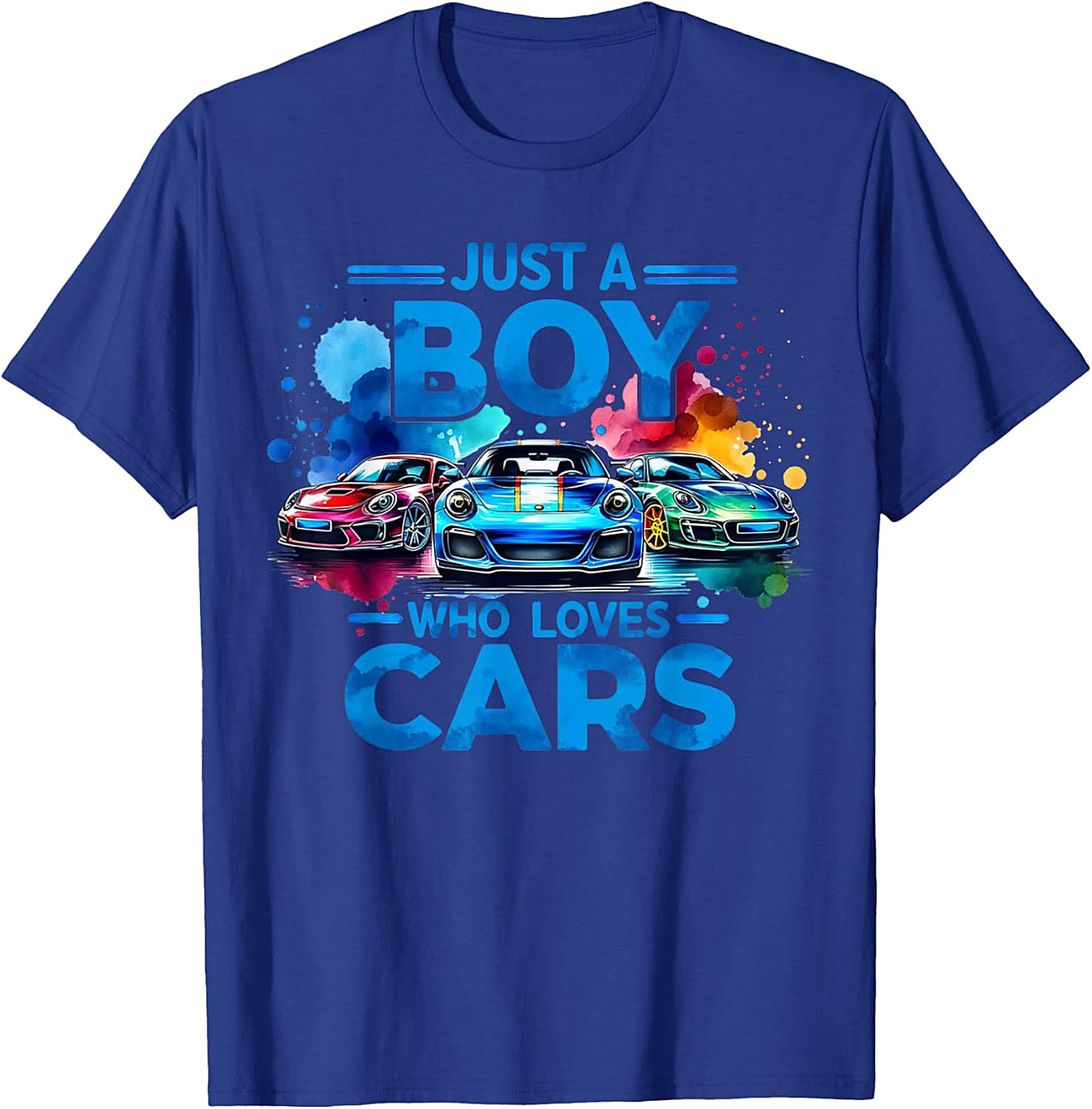 Just A Boy Who Loves Cars T-Shirt Car Lover Graphic Tee