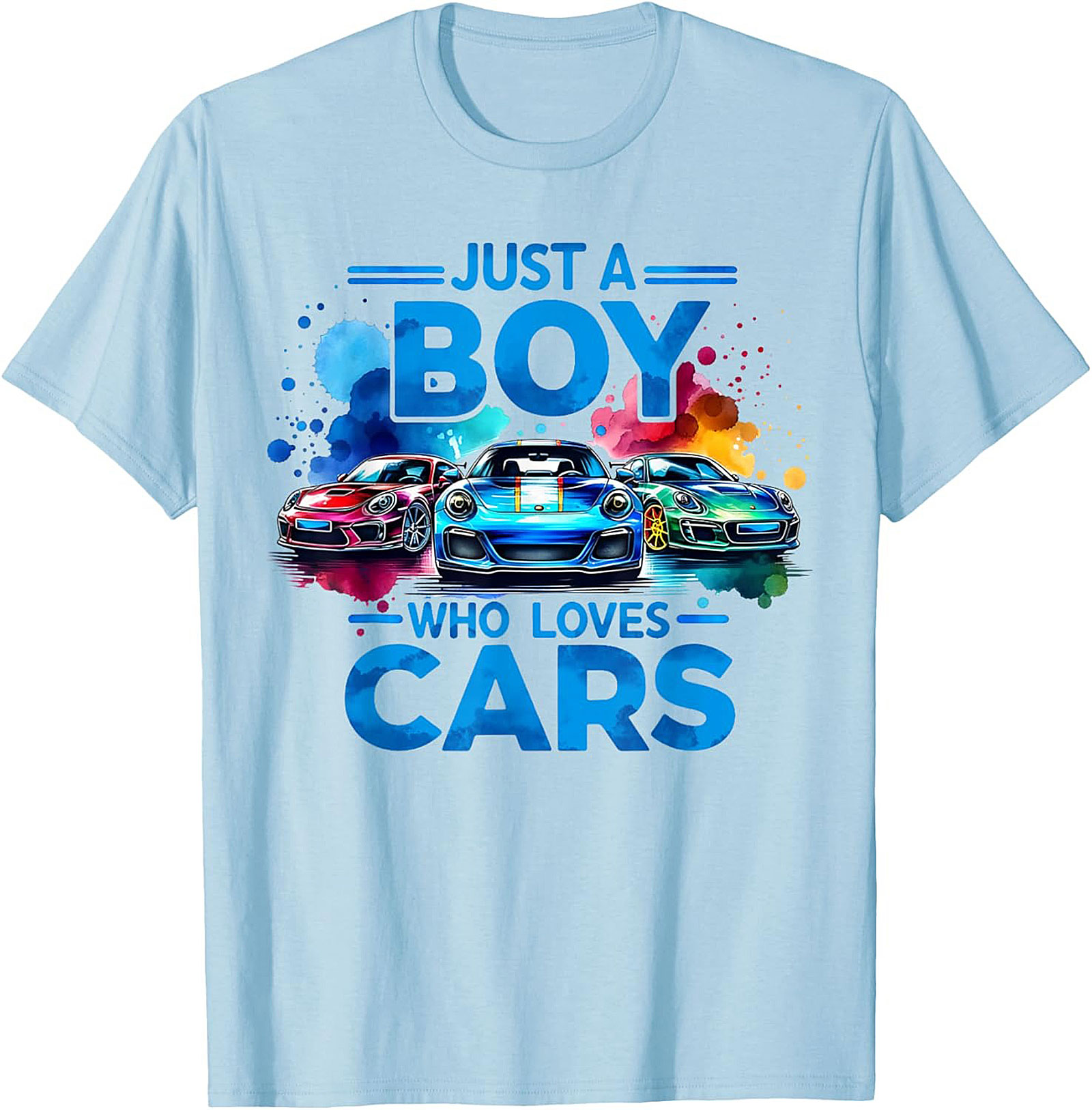 Just A Boy Who Loves Cars T-Shirt Car Lover Graphic Tee