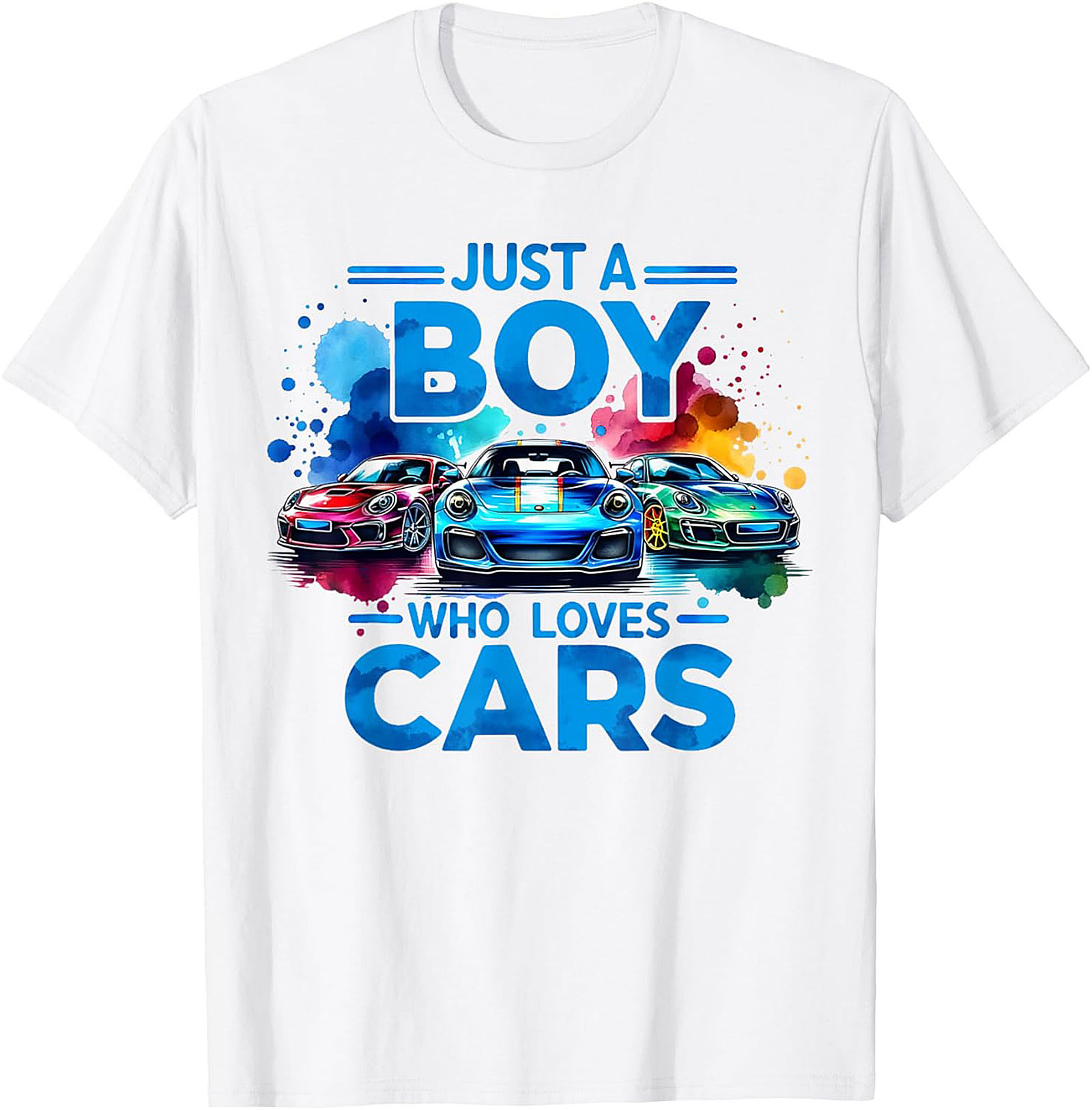 Just A Boy Who Loves Cars T-Shirt Car Lover Graphic Tee