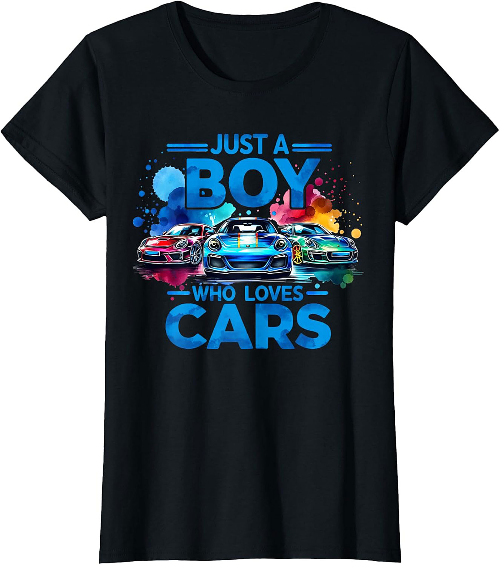 Just A Boy Who Loves Cars T-Shirt Car Lover Graphic Tee