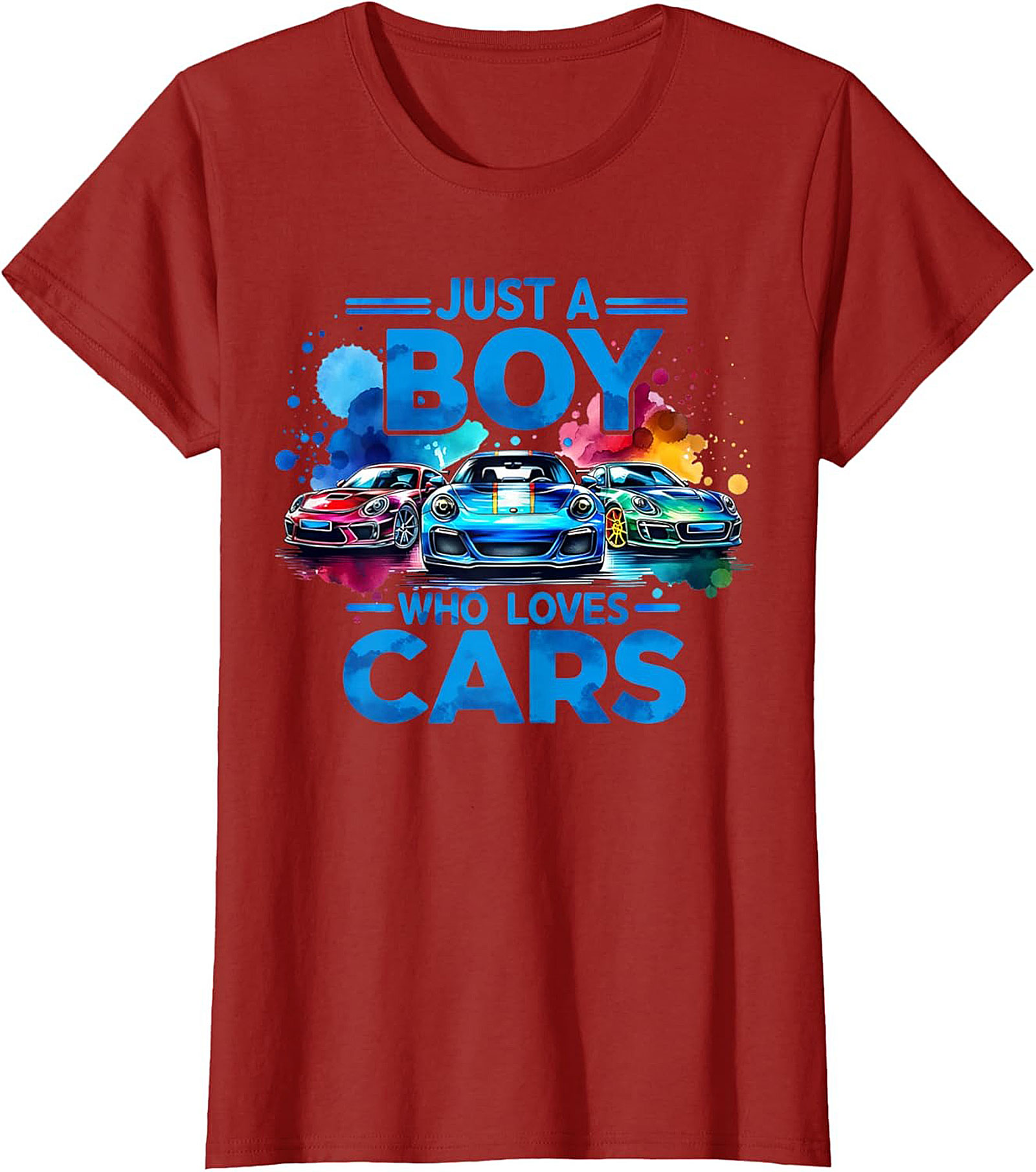 Just A Boy Who Loves Cars T-Shirt Car Lover Graphic Tee