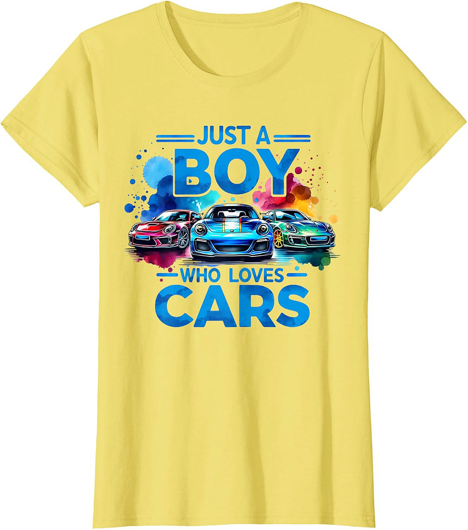 Just A Boy Who Loves Cars T-Shirt Car Lover Graphic Tee