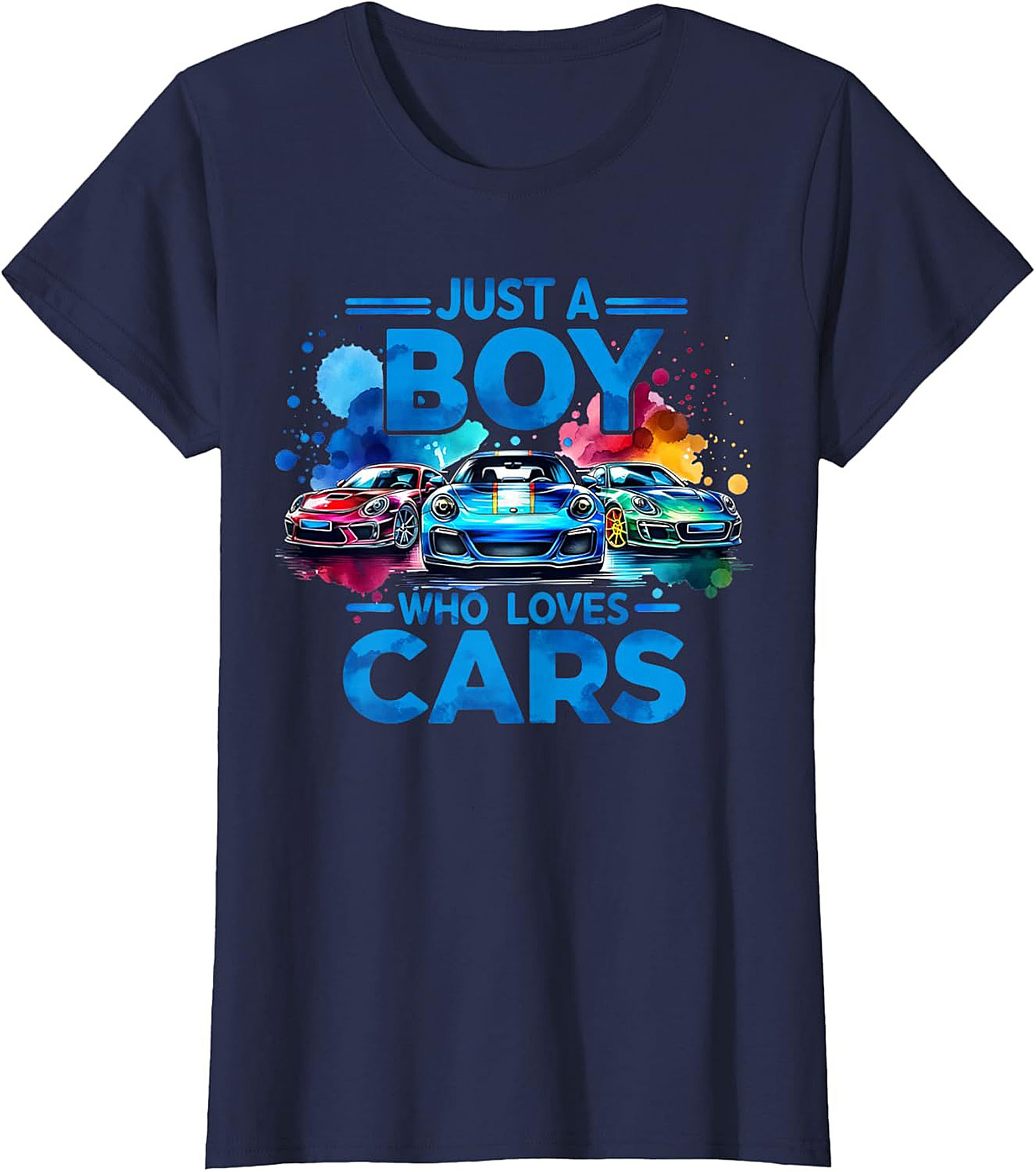 Just A Boy Who Loves Cars T-Shirt Car Lover Graphic Tee