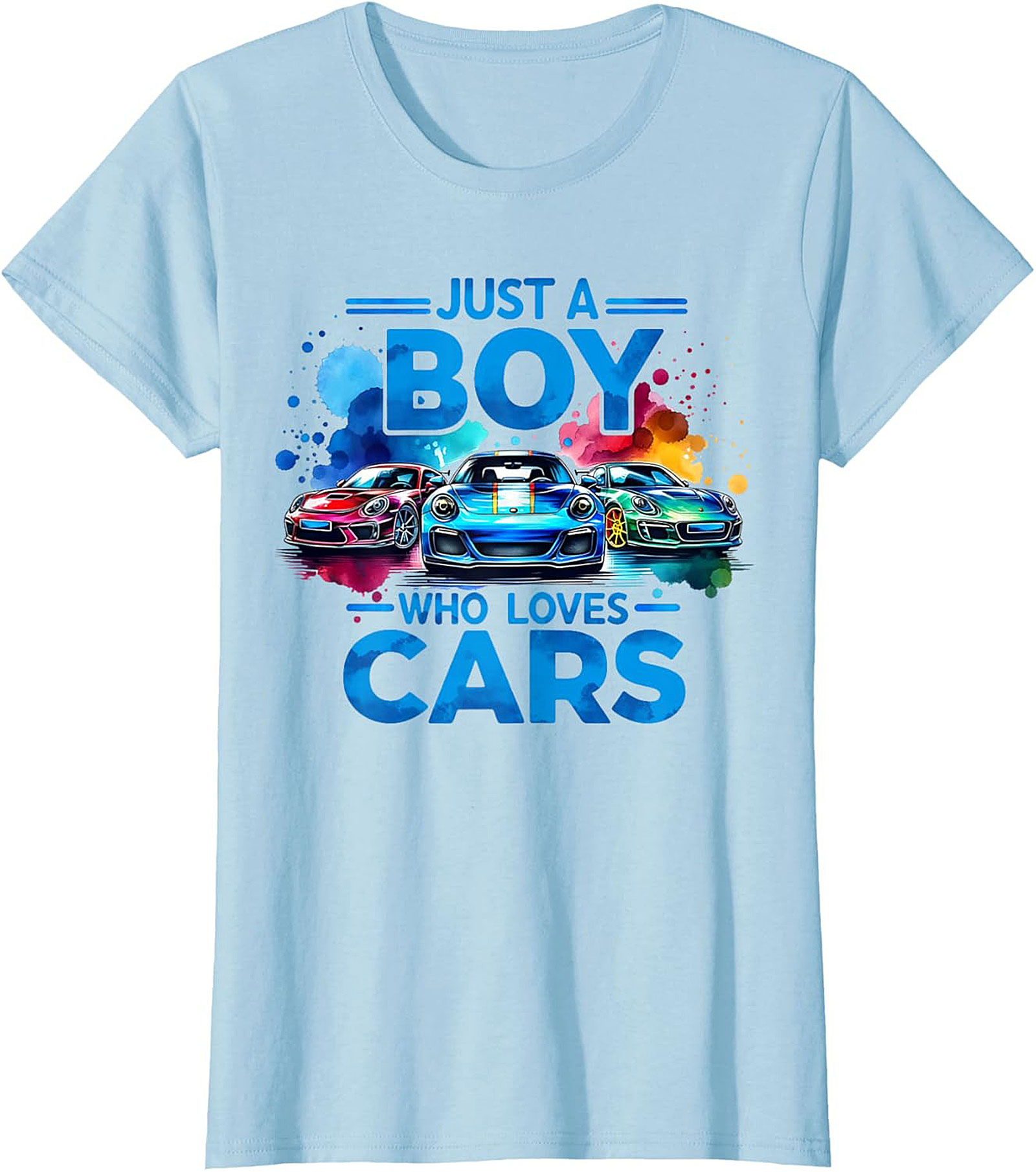 Just A Boy Who Loves Cars T-Shirt Car Lover Graphic Tee