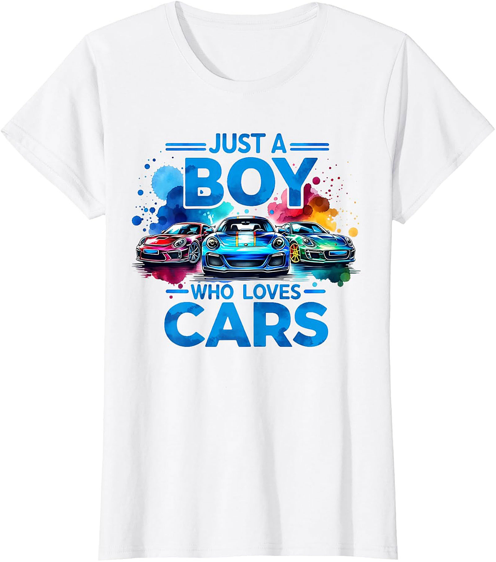 Just A Boy Who Loves Cars T-Shirt Car Lover Graphic Tee