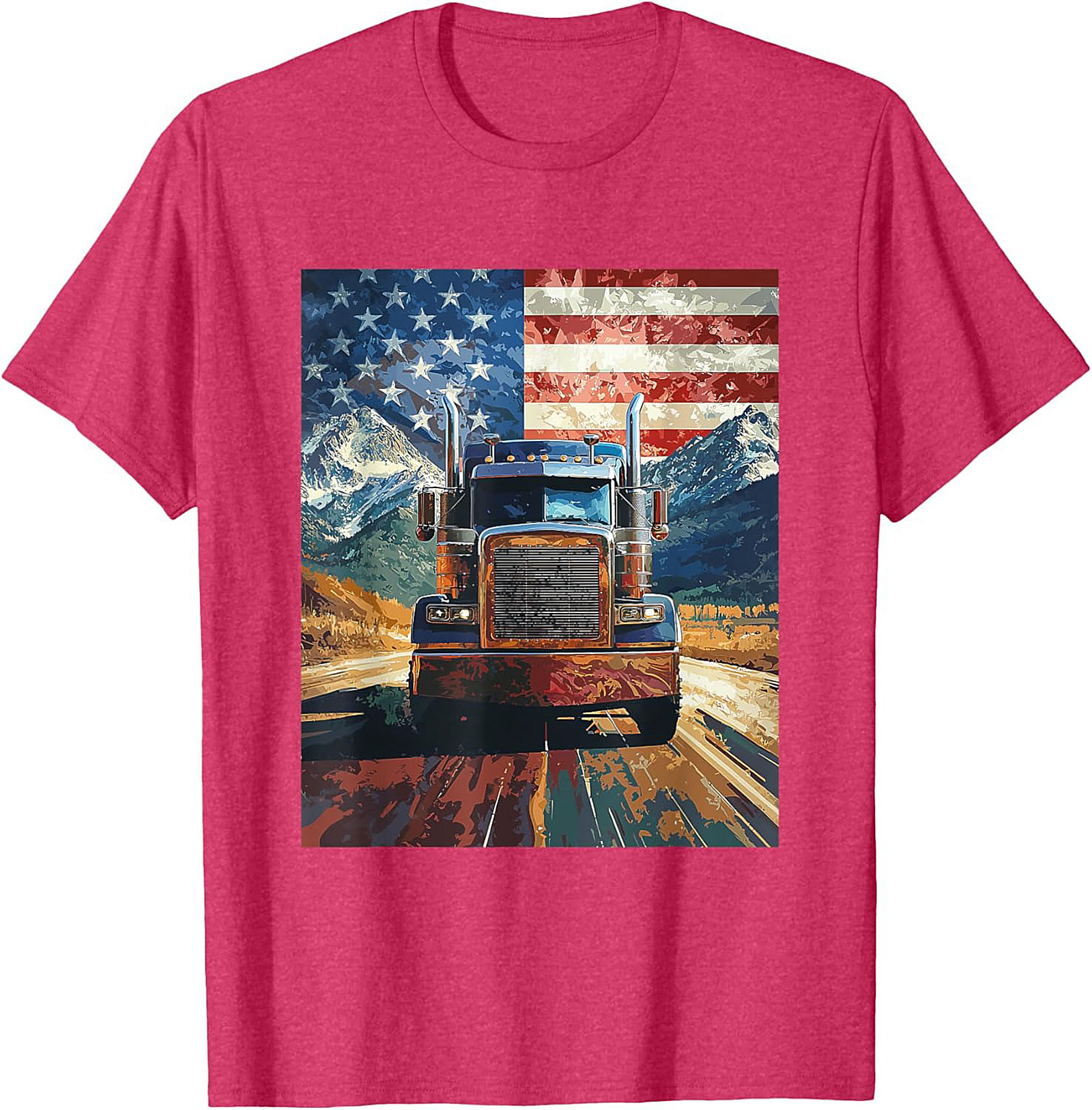 American Trucker Graphic Tee | Patriotic Road Warrior Unisex Shirt