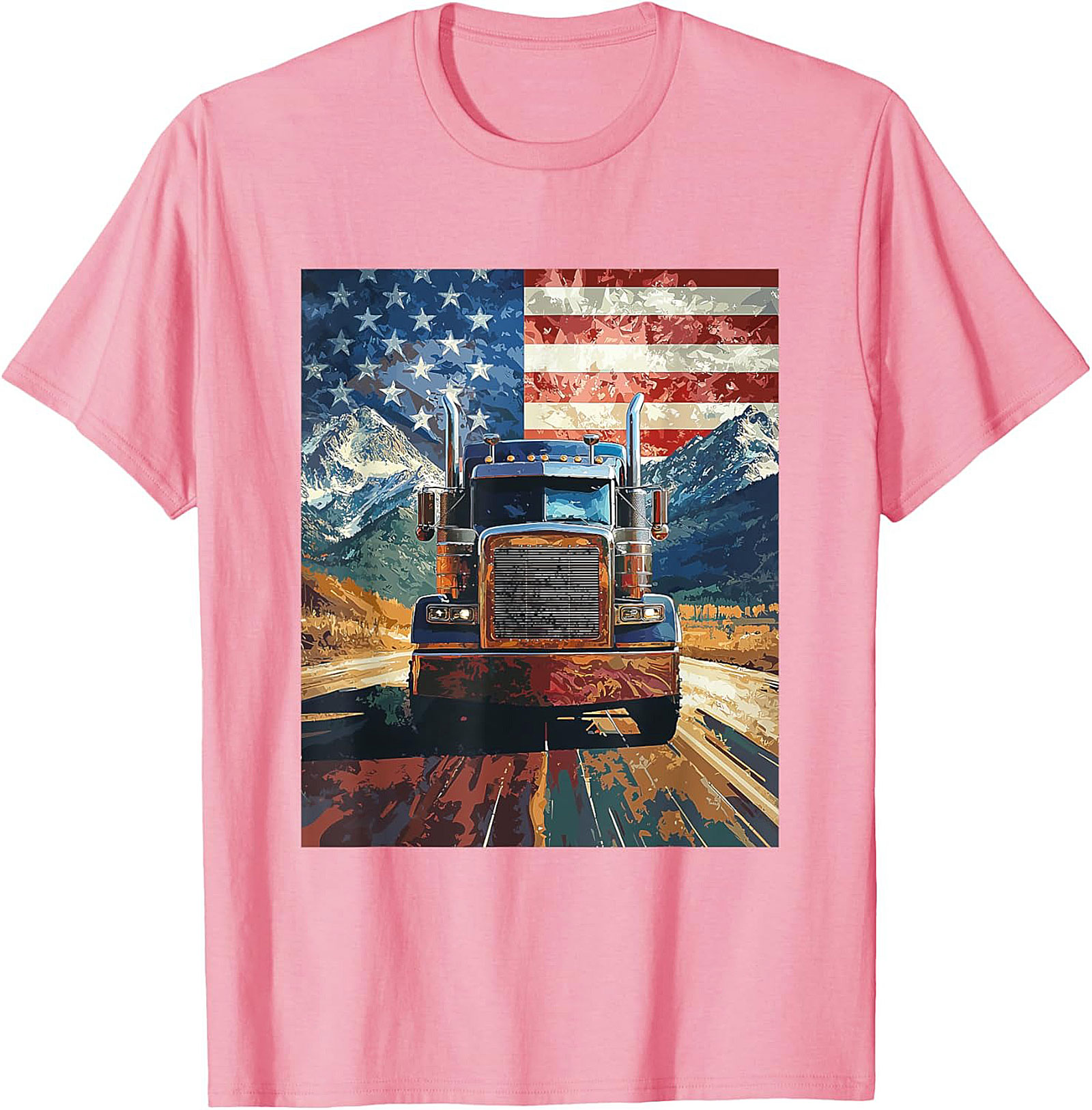 American Trucker Graphic Tee | Patriotic Road Warrior Unisex Shirt