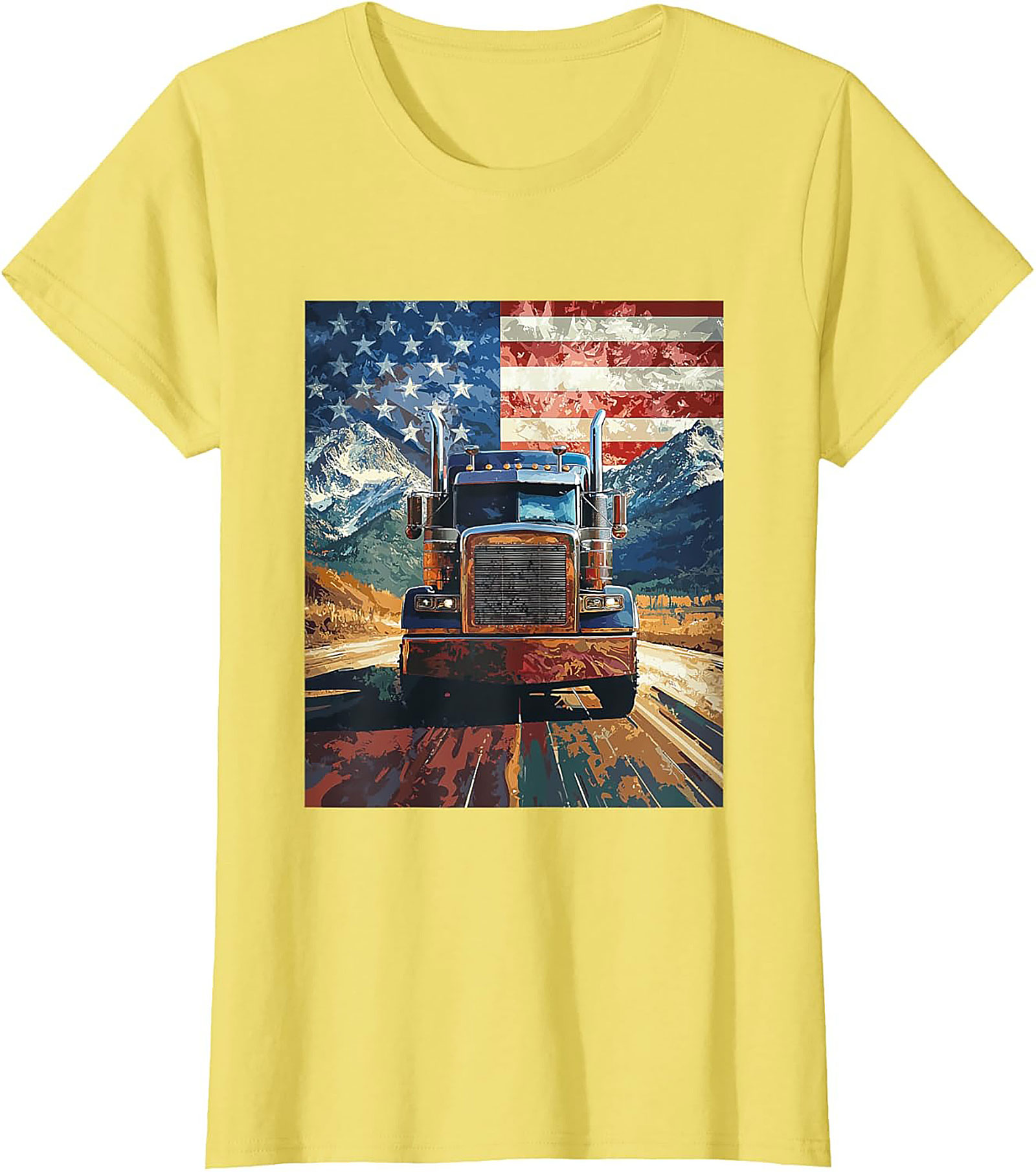 American Trucker Graphic Tee | Patriotic Road Warrior Unisex Shirt