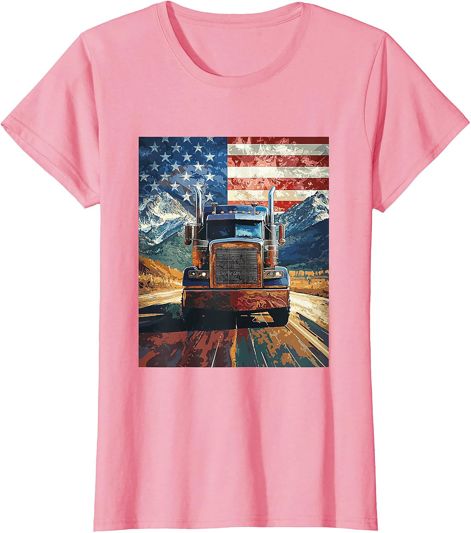 American Trucker Graphic Tee | Patriotic Road Warrior Unisex Shirt