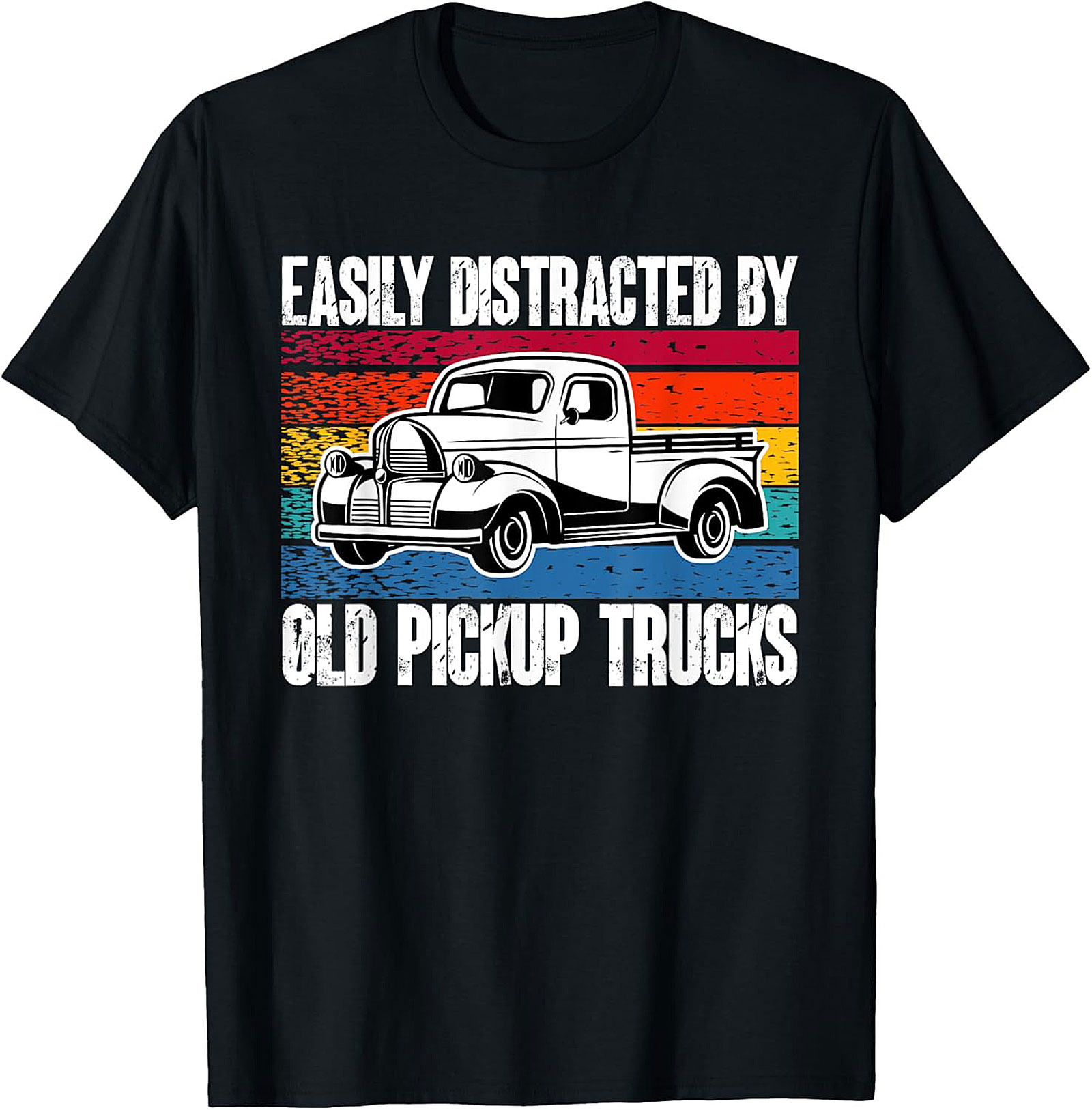 EASILY DISTRACTED BY OLD PICKUP TRUCKS T-SHIRT | VINTAGE TRUCK GRAPHIC TEE