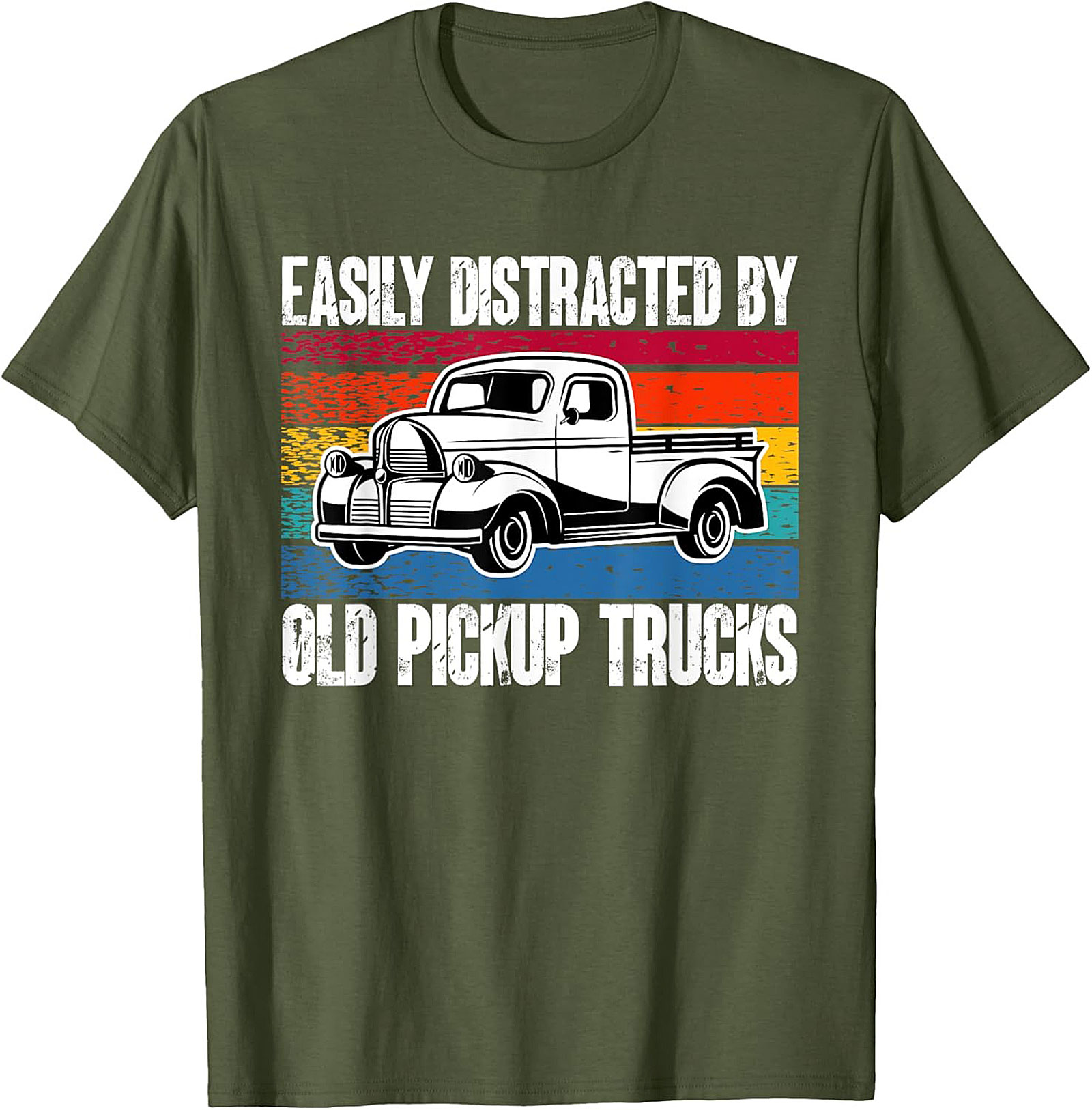 EASILY DISTRACTED BY OLD PICKUP TRUCKS T-SHIRT | VINTAGE TRUCK GRAPHIC TEE