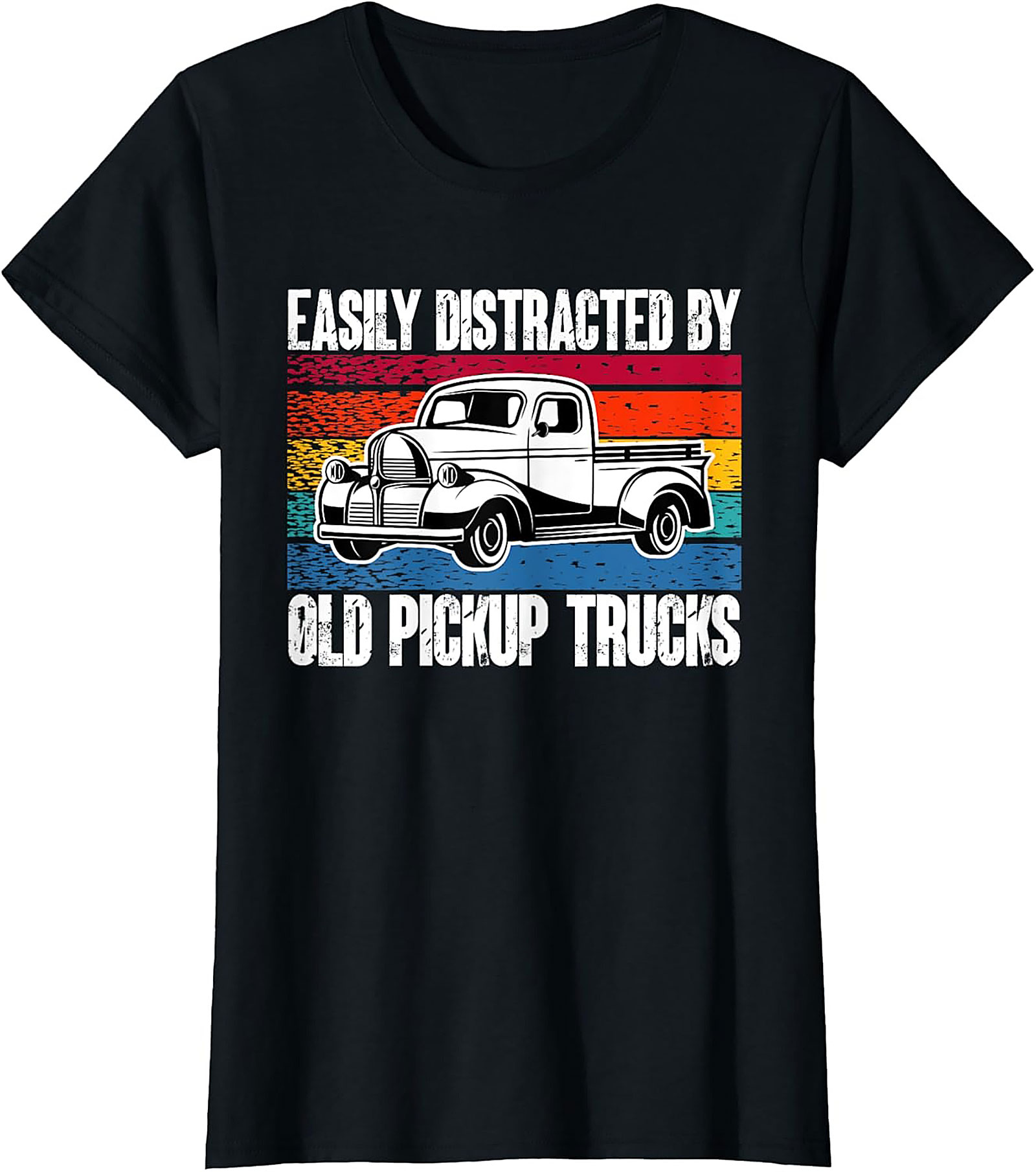 EASILY DISTRACTED BY OLD PICKUP TRUCKS T-SHIRT | VINTAGE TRUCK GRAPHIC TEE