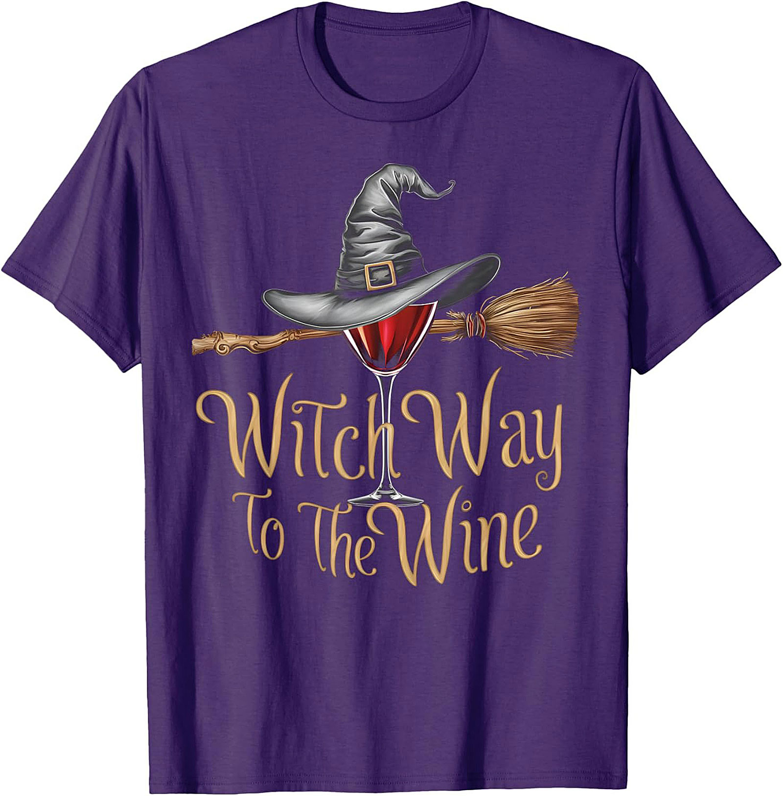 Funny Witch Wine T-shirt | Halloween Graphic Tee Gift