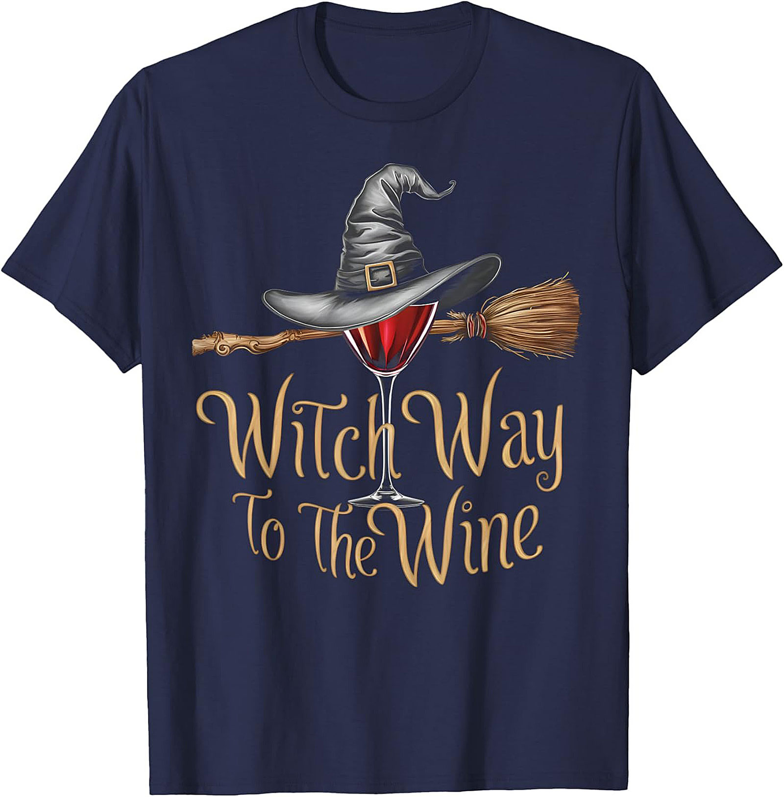 Funny Witch Wine T-shirt | Halloween Graphic Tee Gift