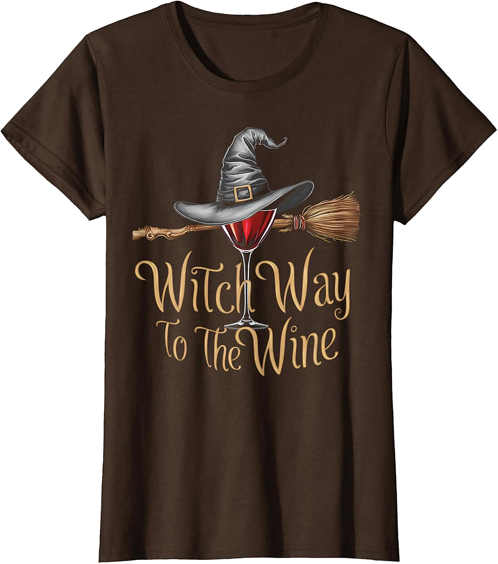 Funny Witch Wine T-shirt | Halloween Graphic Tee Gift