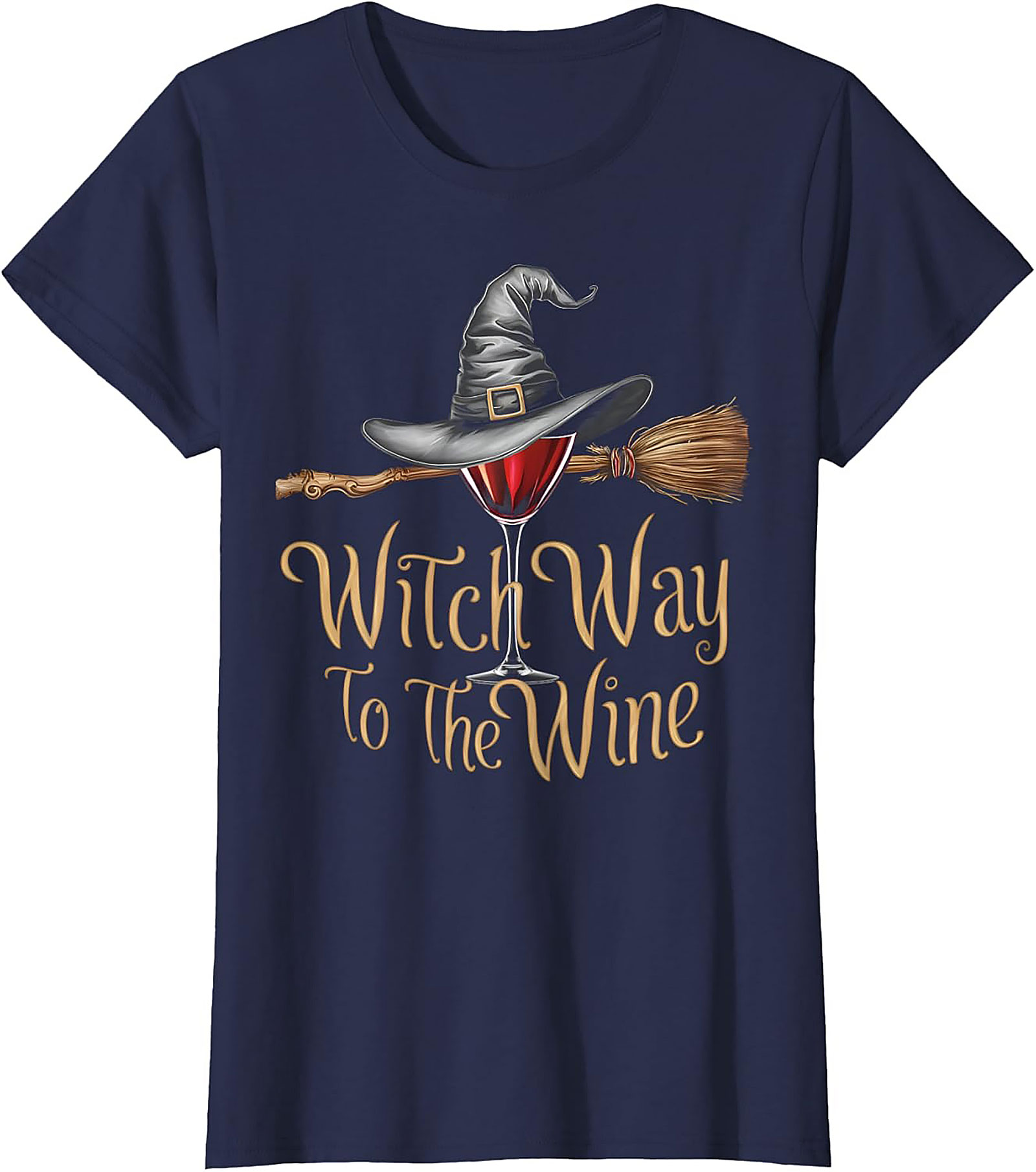 Funny Witch Wine T-shirt | Halloween Graphic Tee Gift