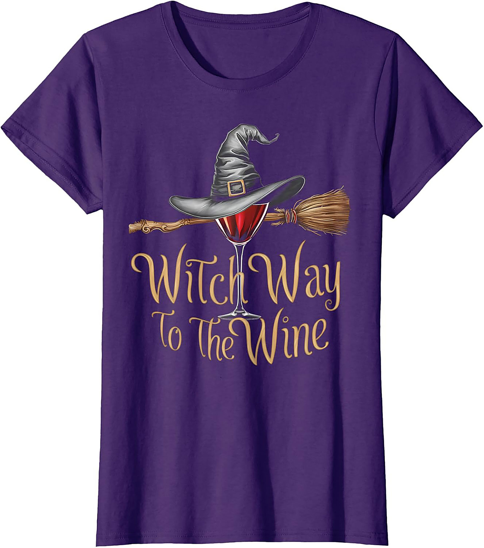Funny Witch Wine T-shirt | Halloween Graphic Tee Gift