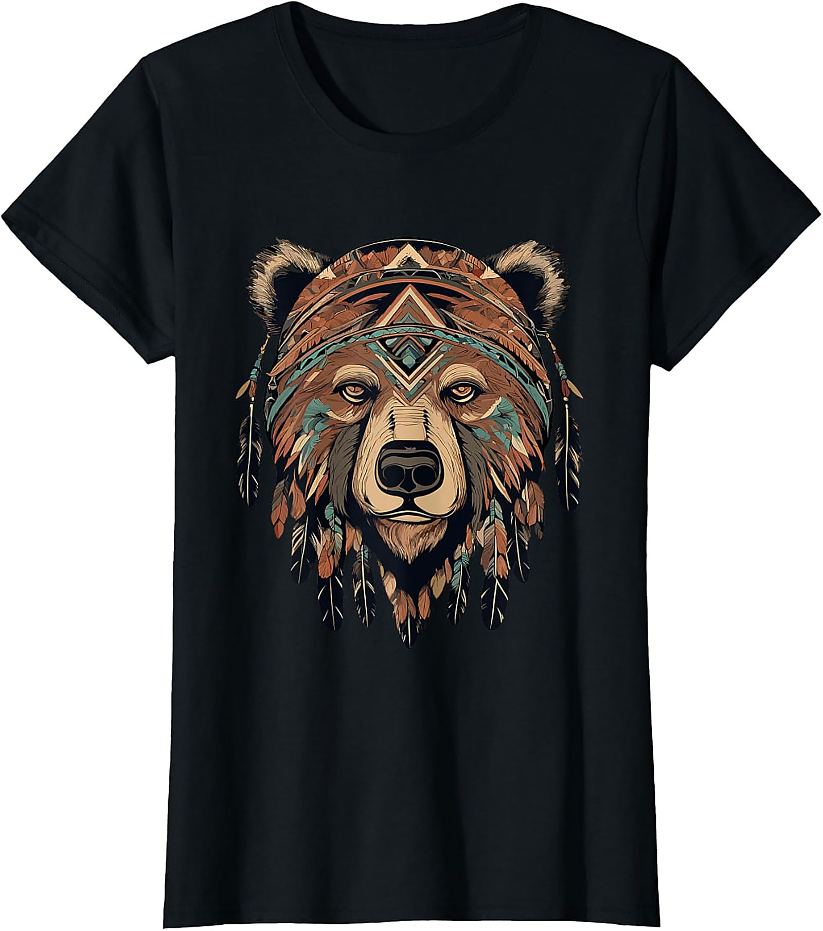 Tribal Bear Graphic Tee Majestic Spirit Animal Unisex Shirt