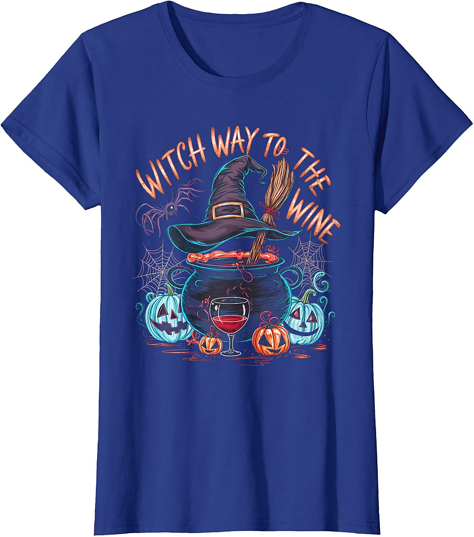 Witch Way To The Wine Funny Halloween Graphic Tee