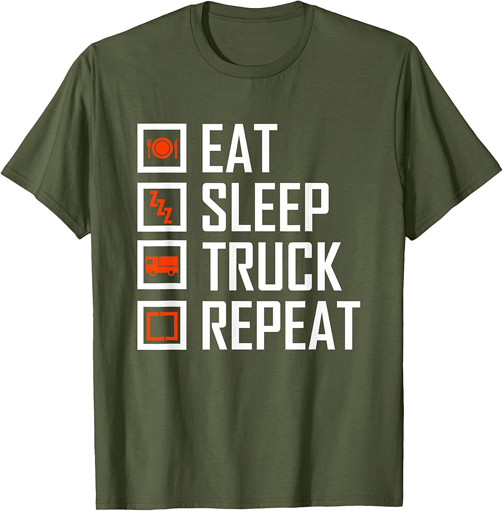 Eat Sleep Truck Repeat Shirt - Funny Truck Driver Graphic Tee