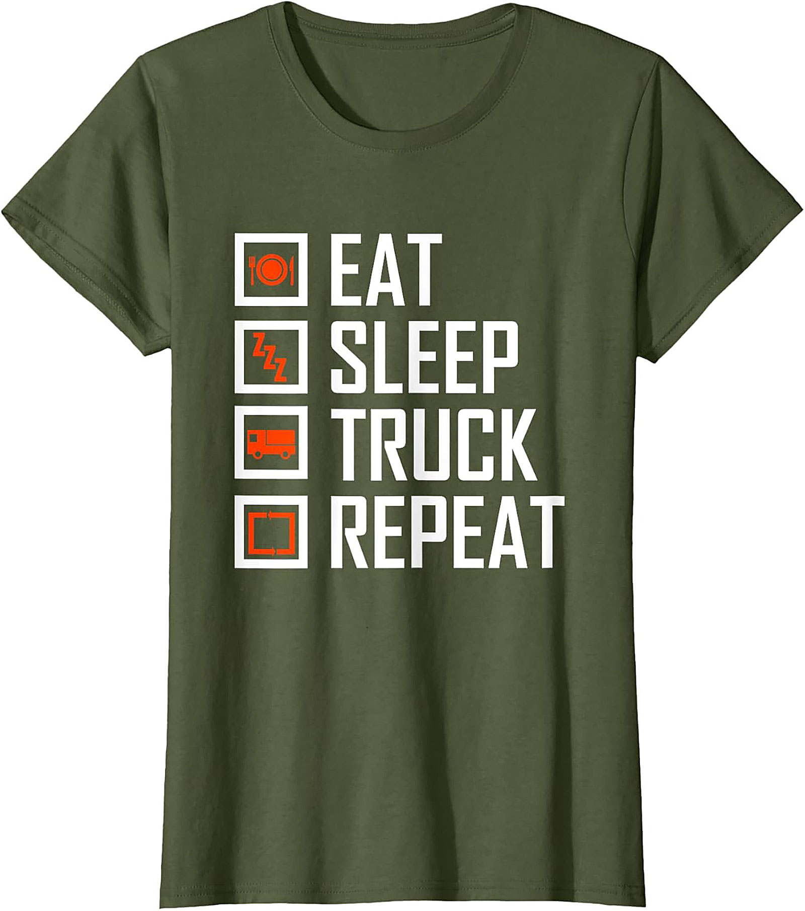 Eat Sleep Truck Repeat Shirt - Funny Truck Driver Graphic Tee