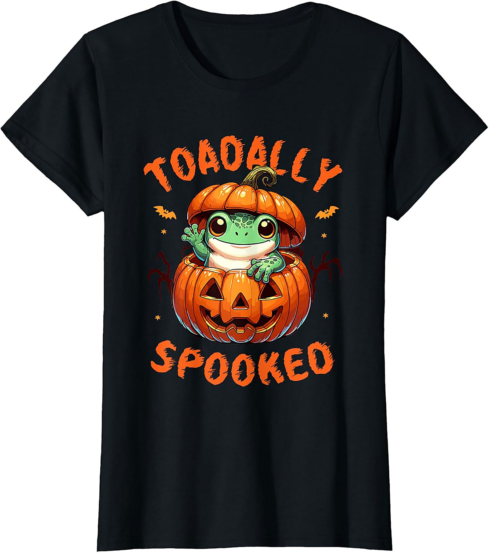 Toadally Spooked Frog Halloween T-Shirt | Cute Graphic Tee