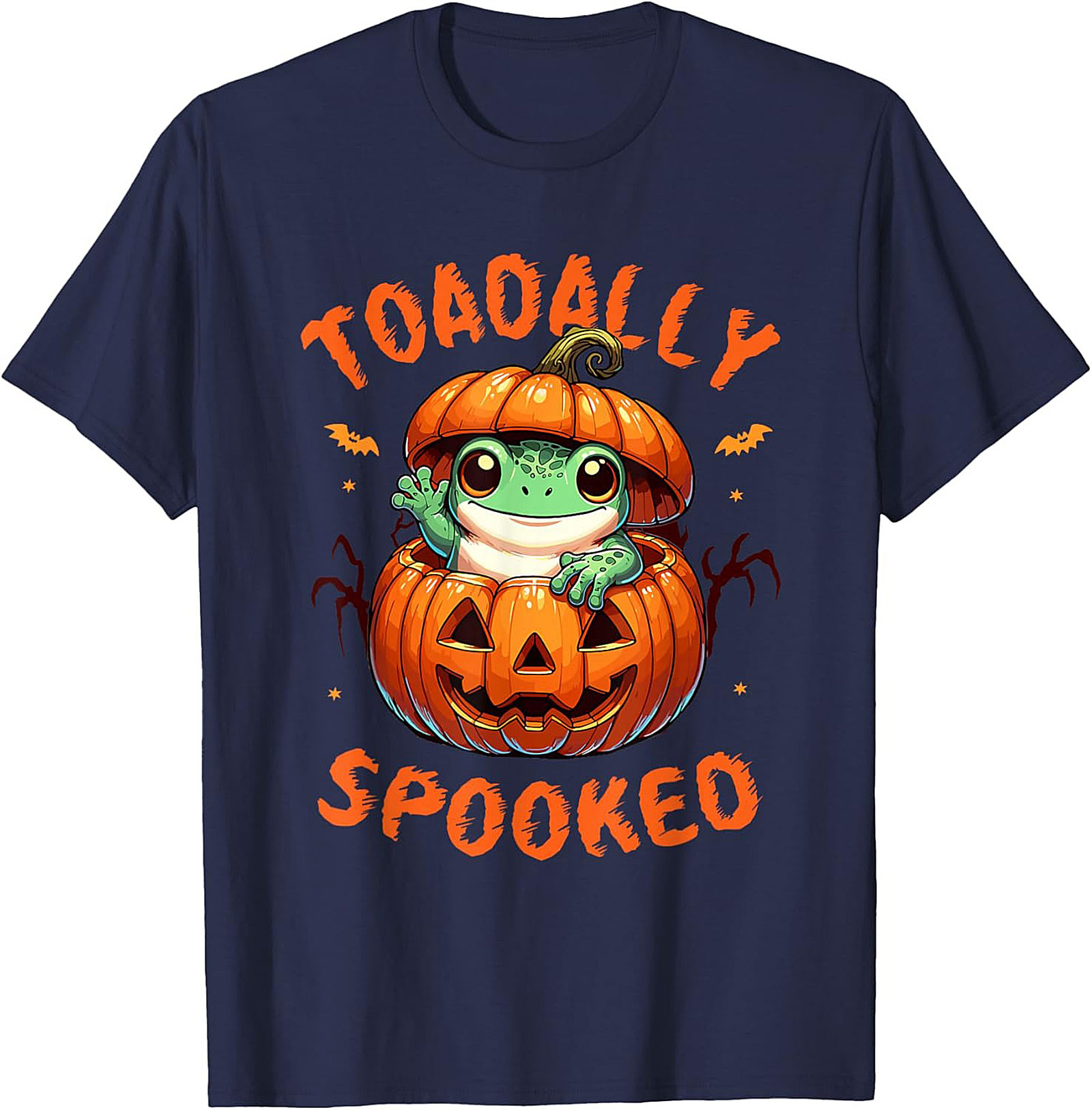 Toadally Spooked Frog Halloween T-Shirt | Cute Graphic Tee