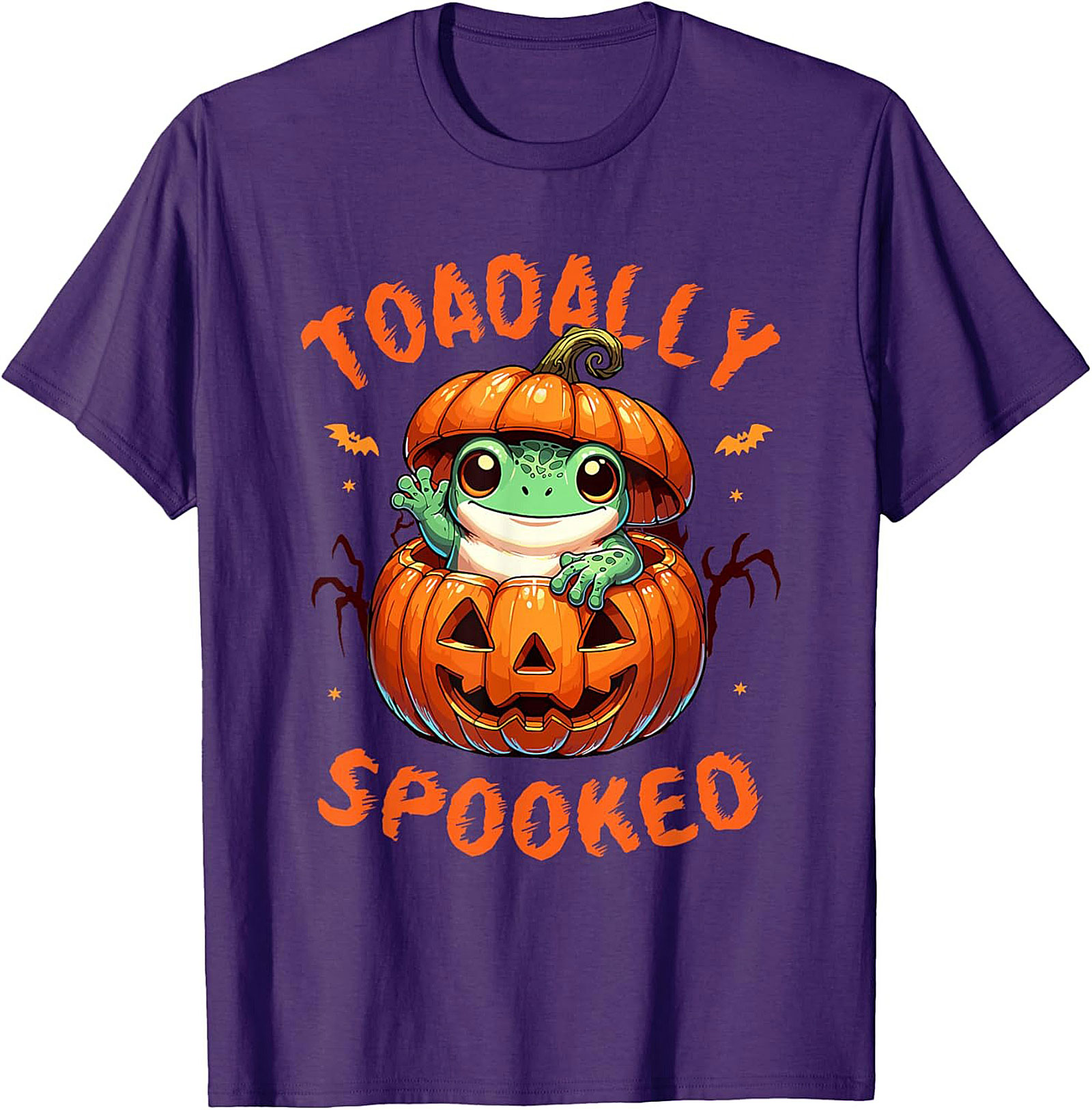 Toadally Spooked Frog Halloween T-Shirt | Cute Graphic Tee