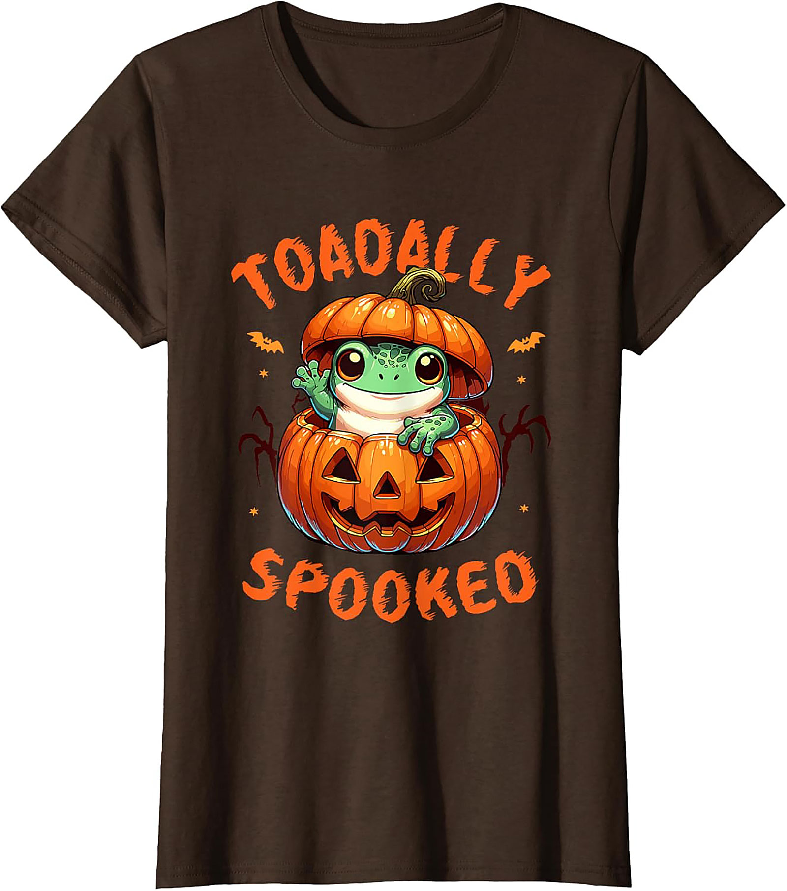 Toadally Spooked Frog Halloween T-Shirt | Cute Graphic Tee