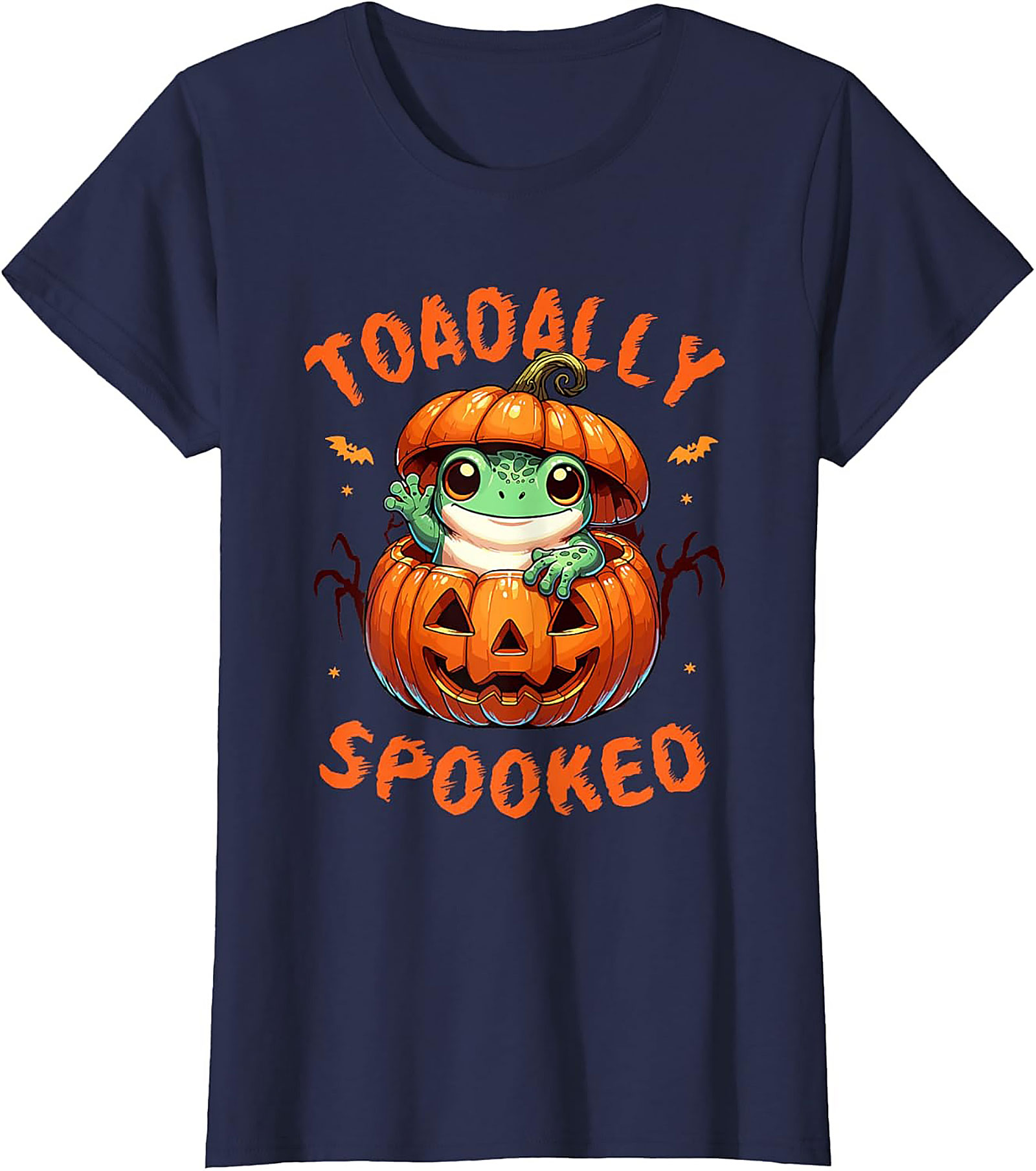 Toadally Spooked Frog Halloween T-Shirt | Cute Graphic Tee