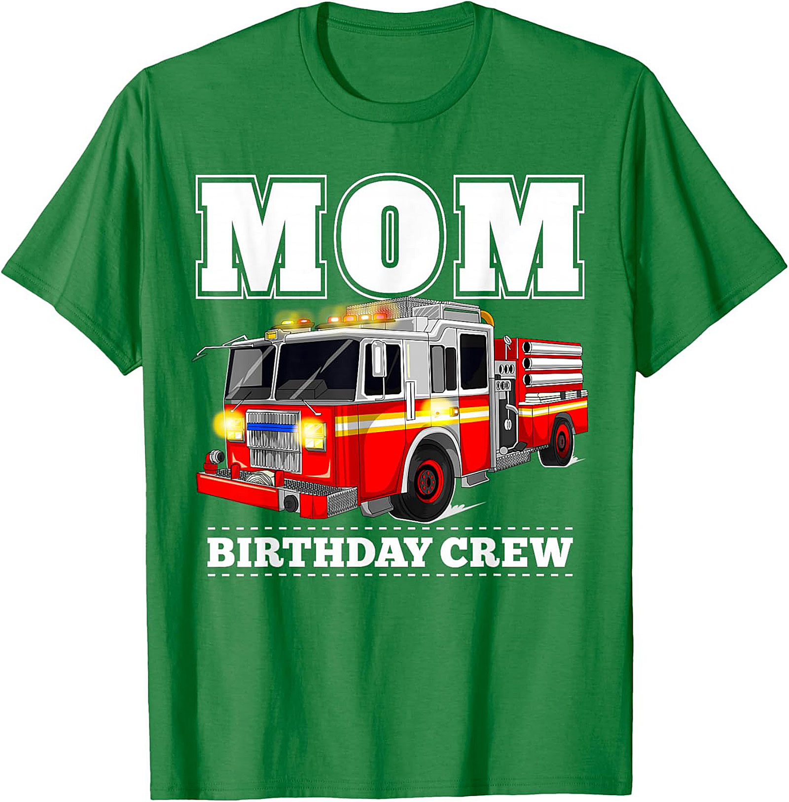 Fire Truck Birthday Mom T-Shirt - Firefighter Party Crew Graphic Tee