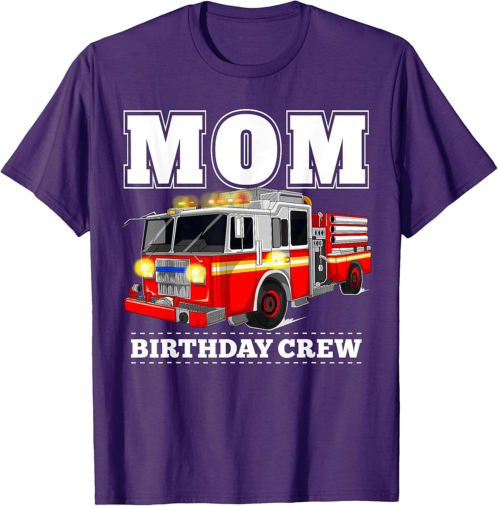 Fire Truck Birthday Mom T-Shirt - Firefighter Party Crew Graphic Tee