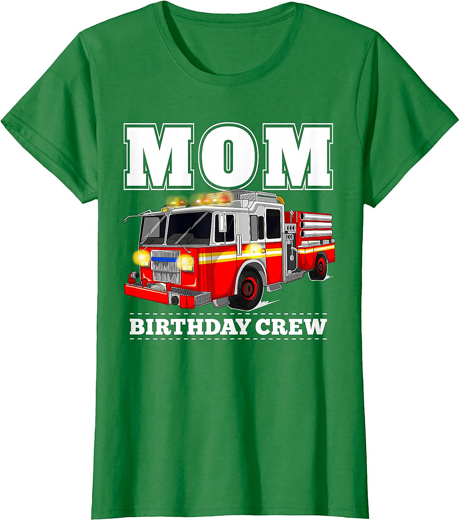 Fire Truck Birthday Mom T-Shirt - Firefighter Party Crew Graphic Tee
