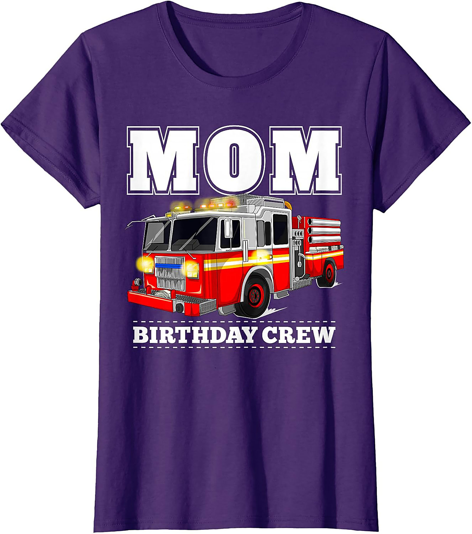 Fire Truck Birthday Mom T-Shirt - Firefighter Party Crew Graphic Tee