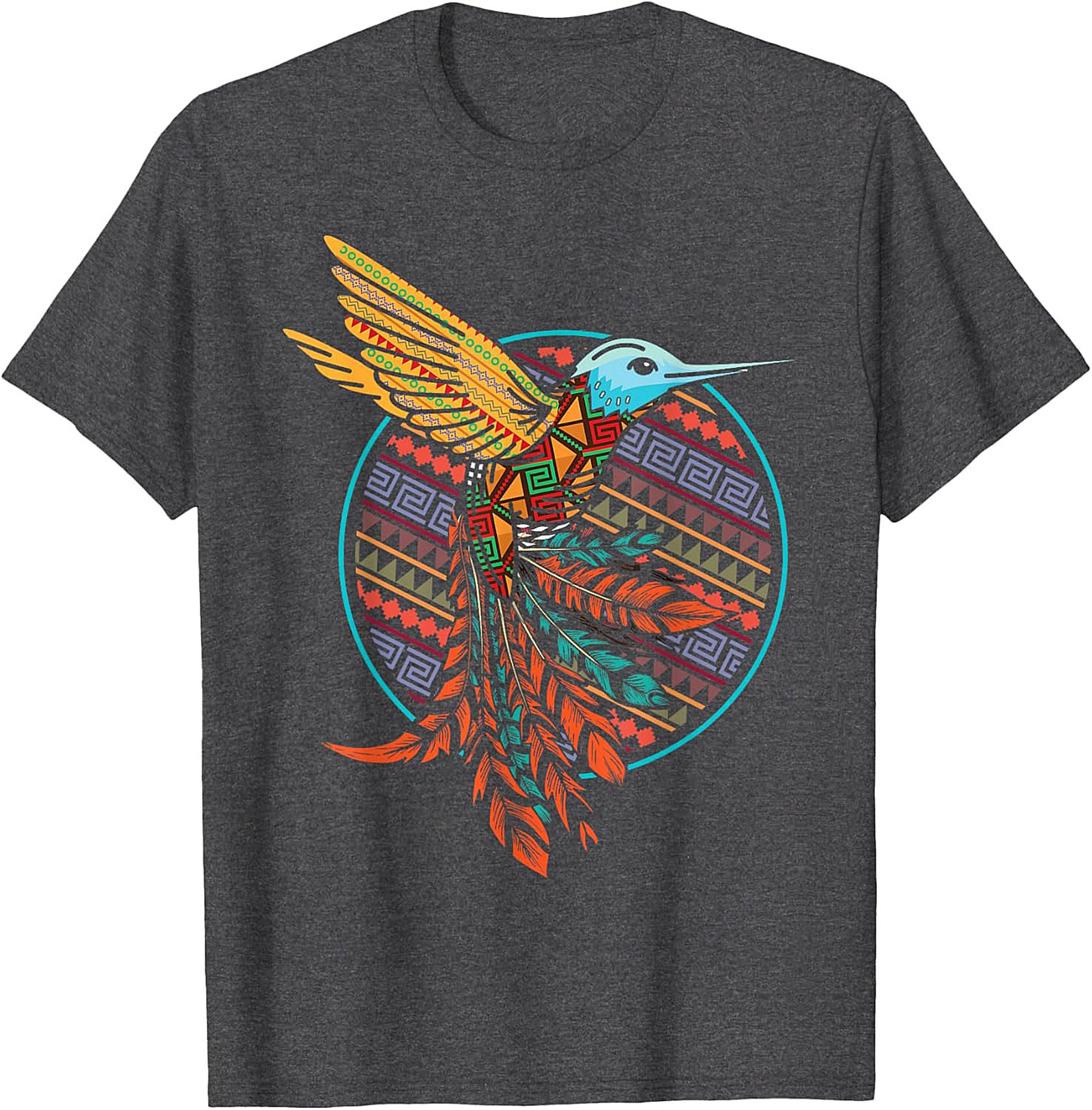 Aztec Hummingbird Graphic Tee Vibrant Tribal Unisex Shirt