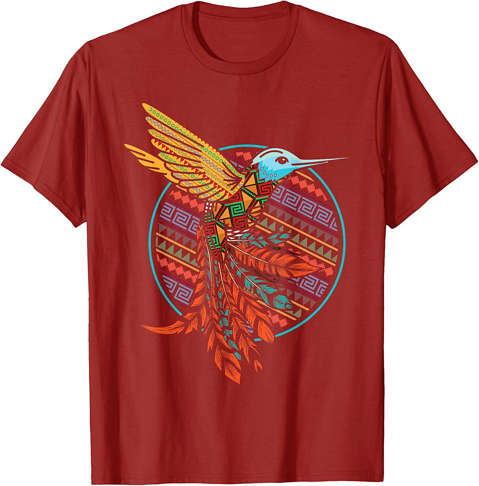 Aztec Hummingbird Graphic Tee Vibrant Tribal Unisex Shirt