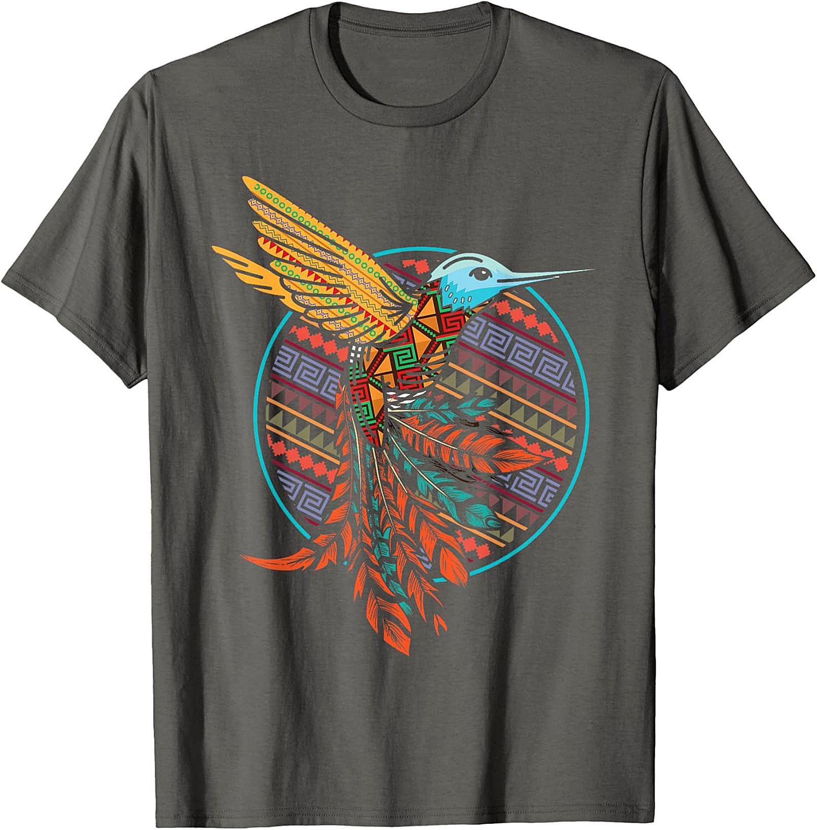 Aztec Hummingbird Graphic Tee Vibrant Tribal Unisex Shirt