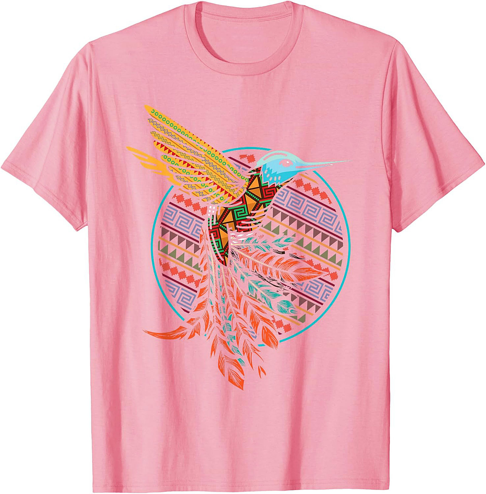 Aztec Hummingbird Graphic Tee Vibrant Tribal Unisex Shirt