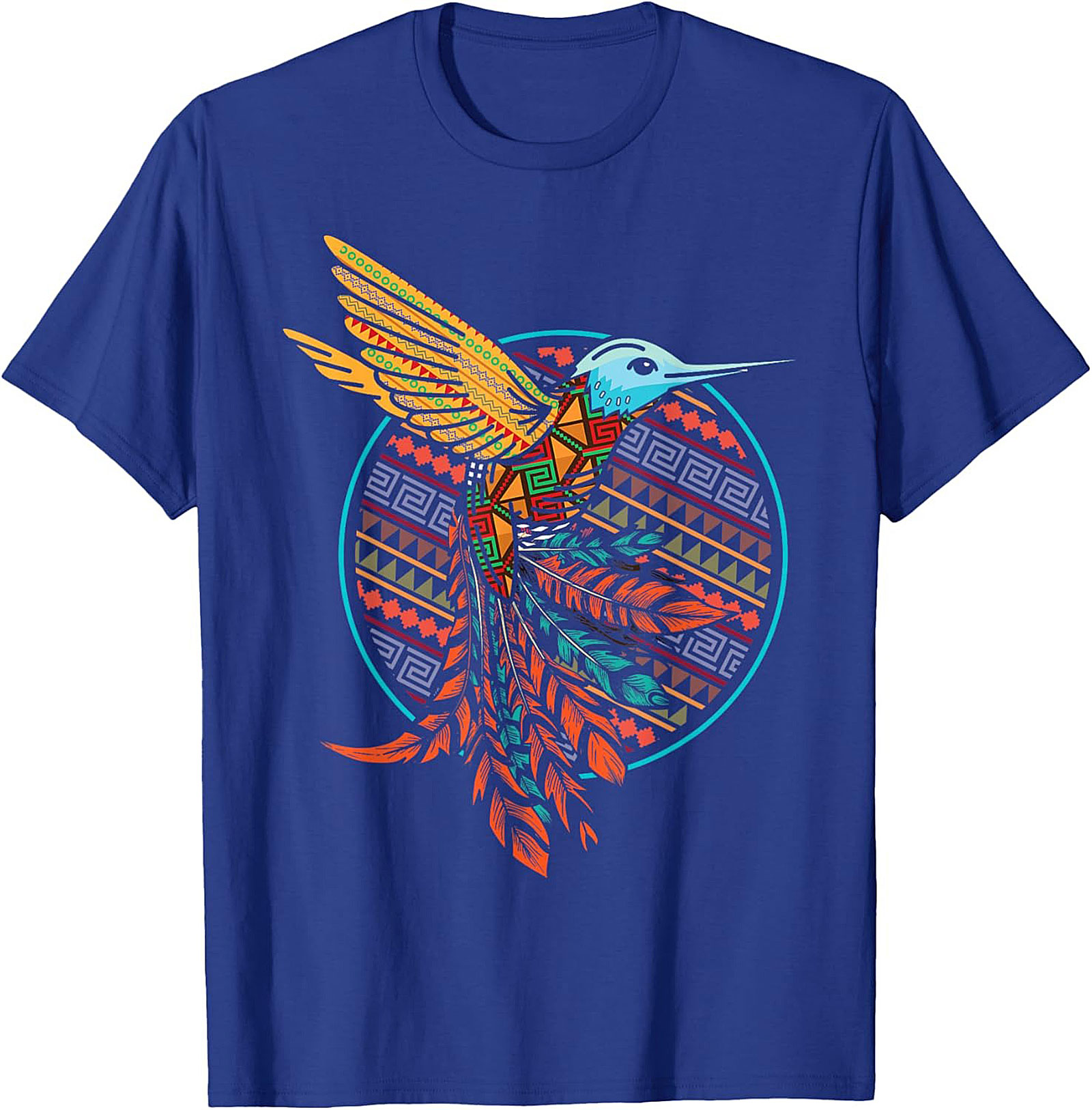 Aztec Hummingbird Graphic Tee Vibrant Tribal Unisex Shirt