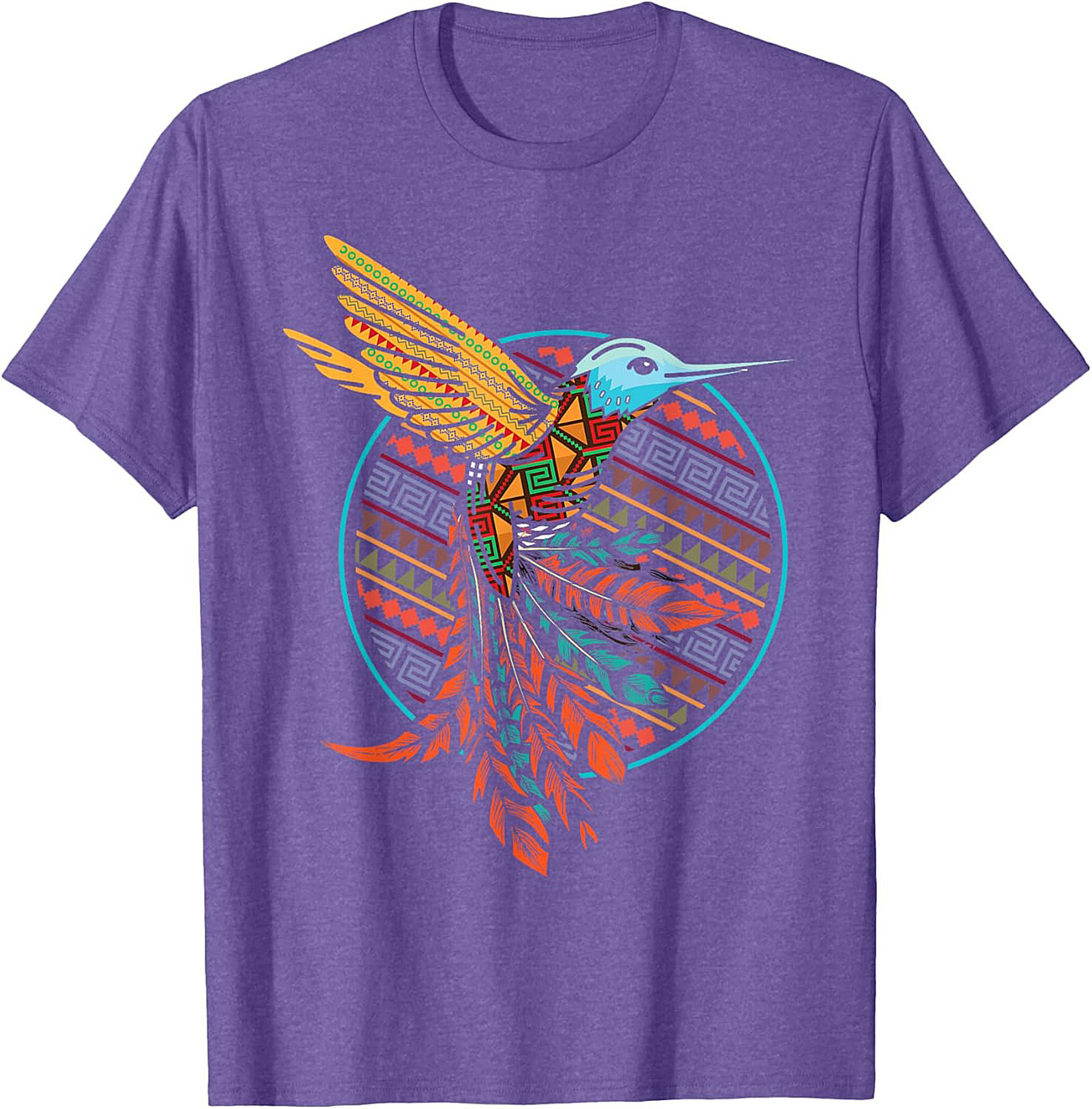 Aztec Hummingbird Graphic Tee Vibrant Tribal Unisex Shirt