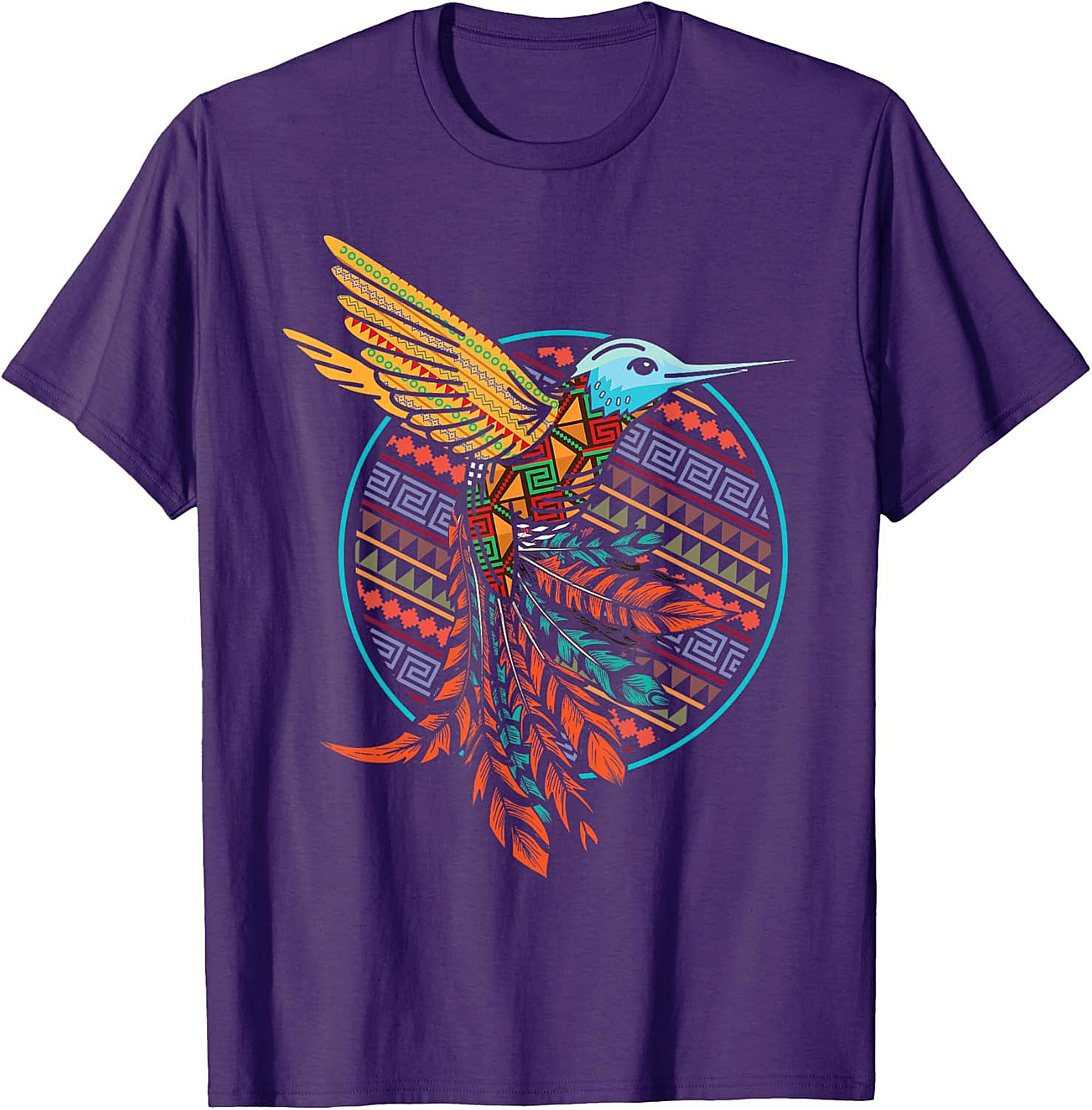Aztec Hummingbird Graphic Tee Vibrant Tribal Unisex Shirt