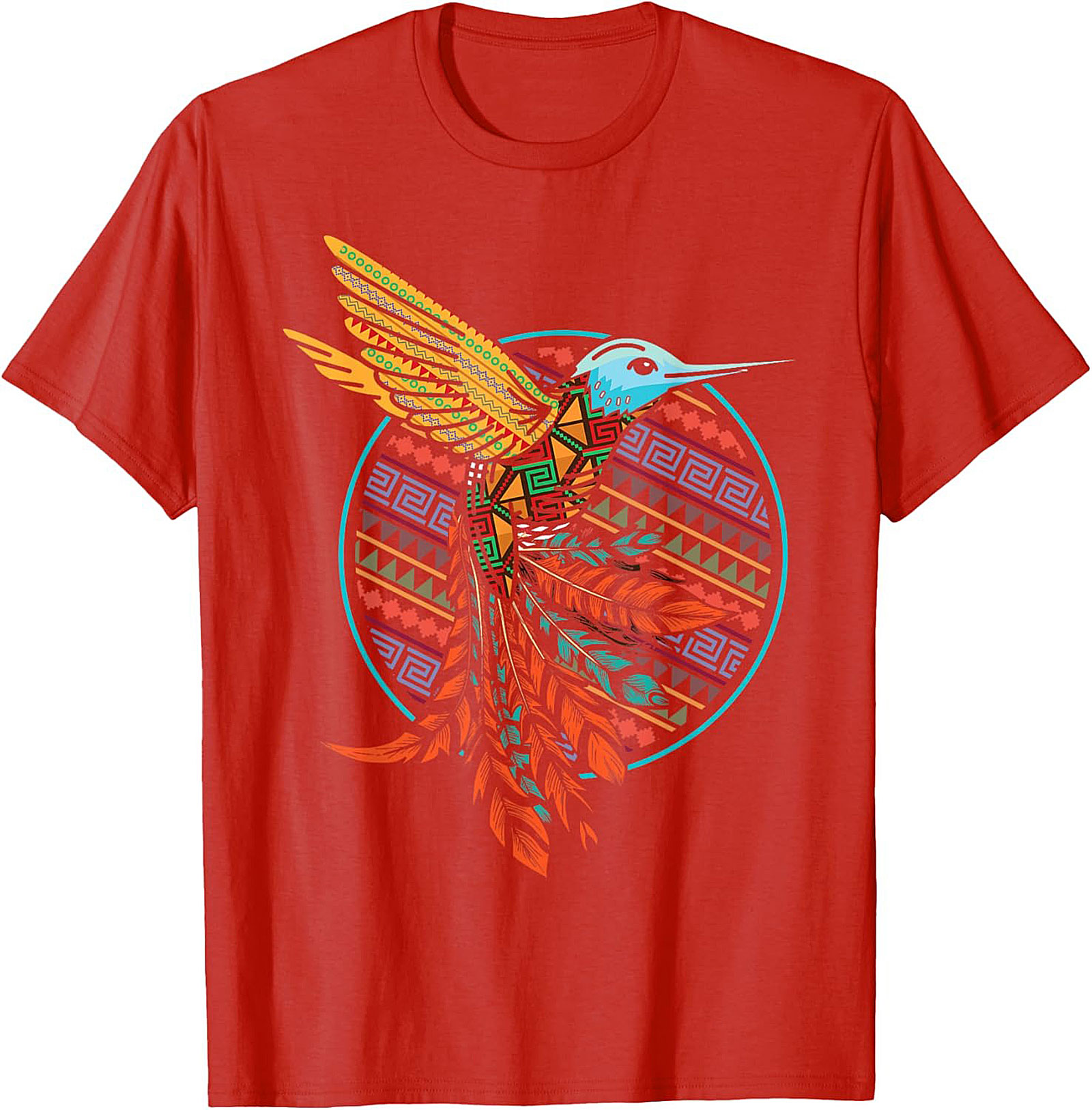 Aztec Hummingbird Graphic Tee Vibrant Tribal Unisex Shirt