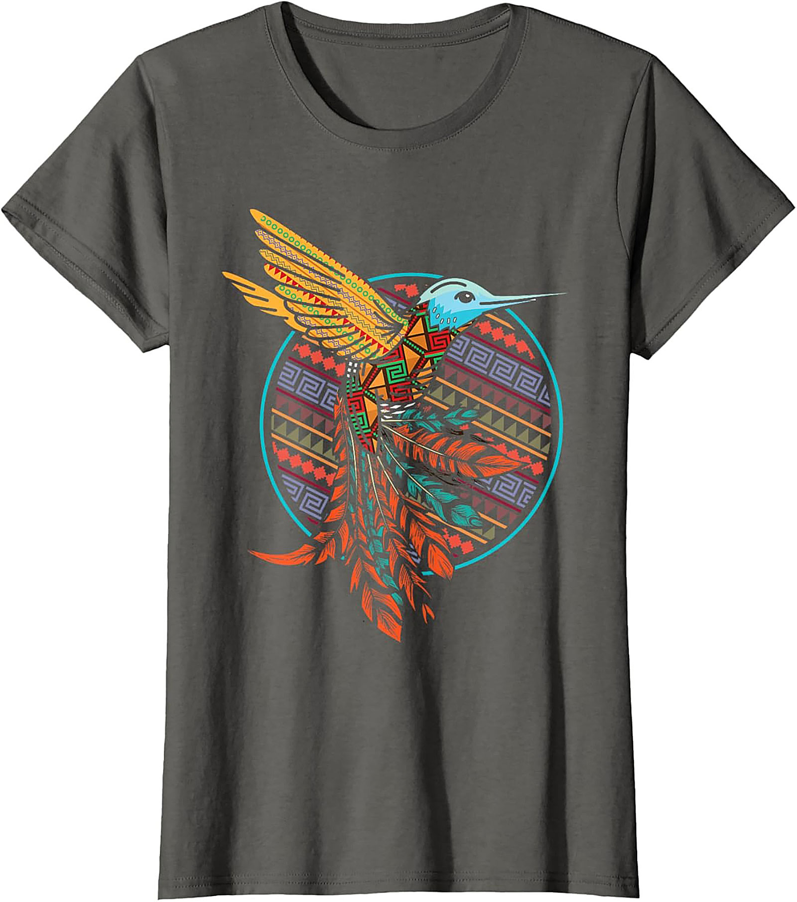 Aztec Hummingbird Graphic Tee Vibrant Tribal Unisex Shirt